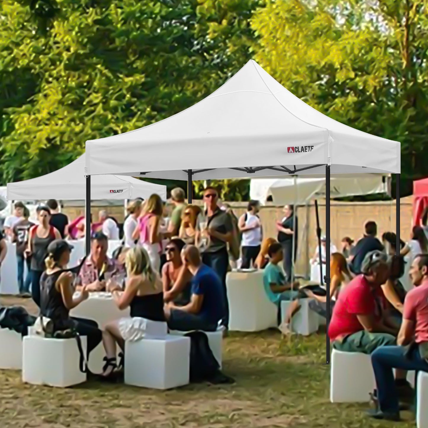 CLAETF 10x10 Canopy Replacement Top for Pop Up Canopy Tent - 4 Drainage Holes,10x10ft Canopy top Suitable for Most of the Standard Canopy(top only,White)
