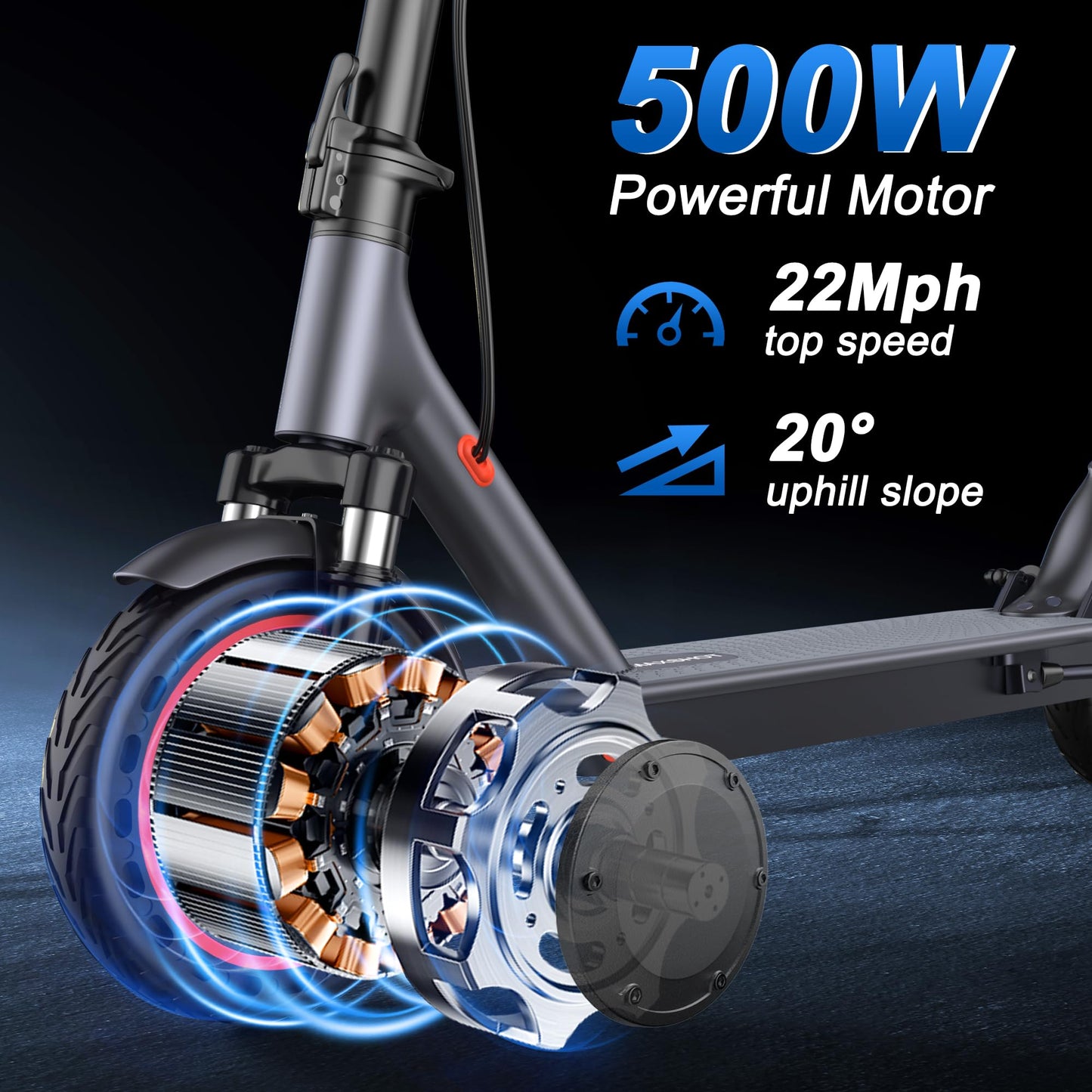 MAXSHOT Electric Scooter for Adults, 8.5/10/14" Tires, 19/22Mph, 350W/500W Motor, 21-28 Miles Range, Folding E-Scooter with Dual Suspension,APP Control