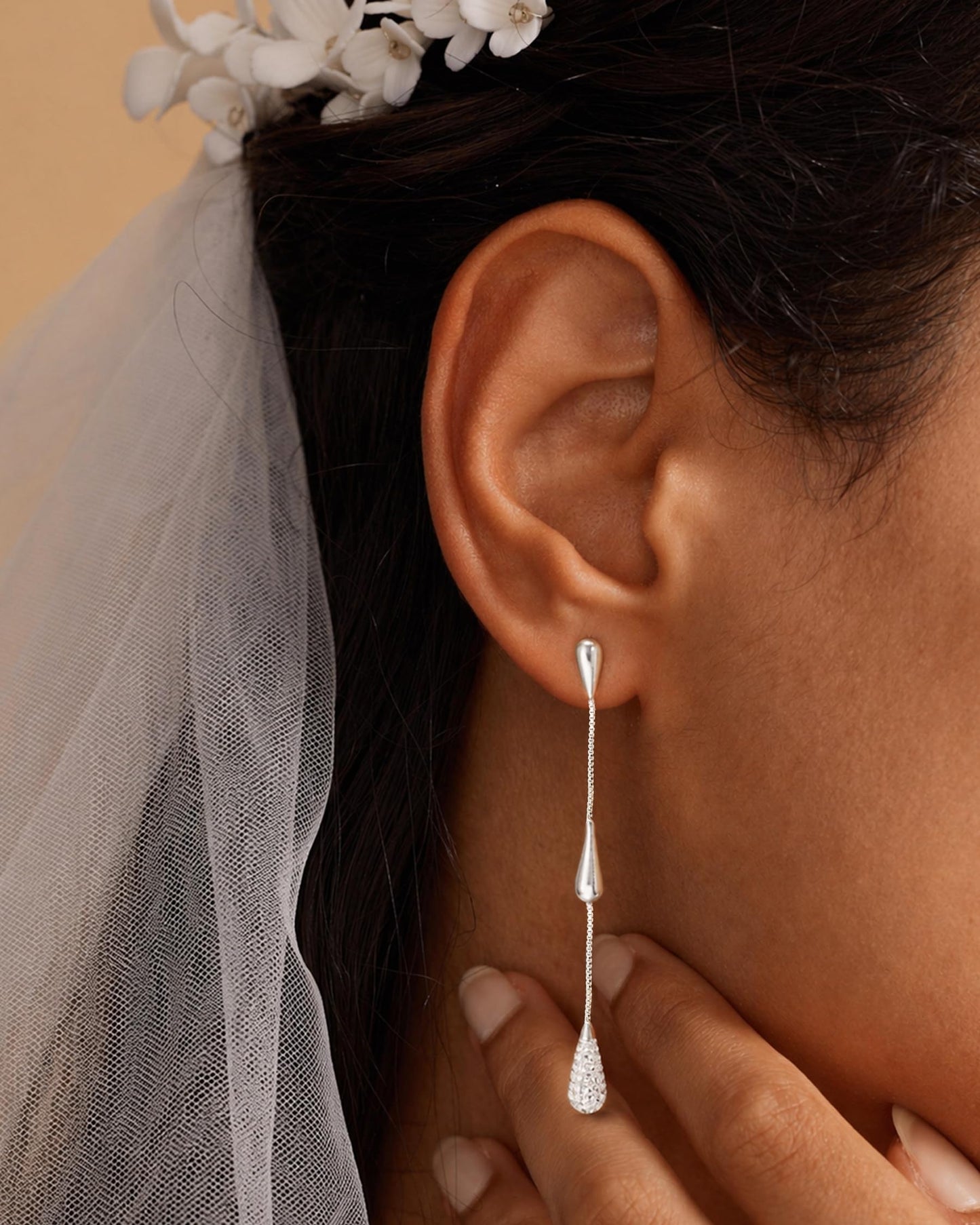Asdecy 925 Sterling Silver Dangle Drop Earrings for Women Long Dangle Cubic Zirconia Elegant Prom Bridal Bridesmaid Wedding Anniversary Dangling Trendy Jewelry