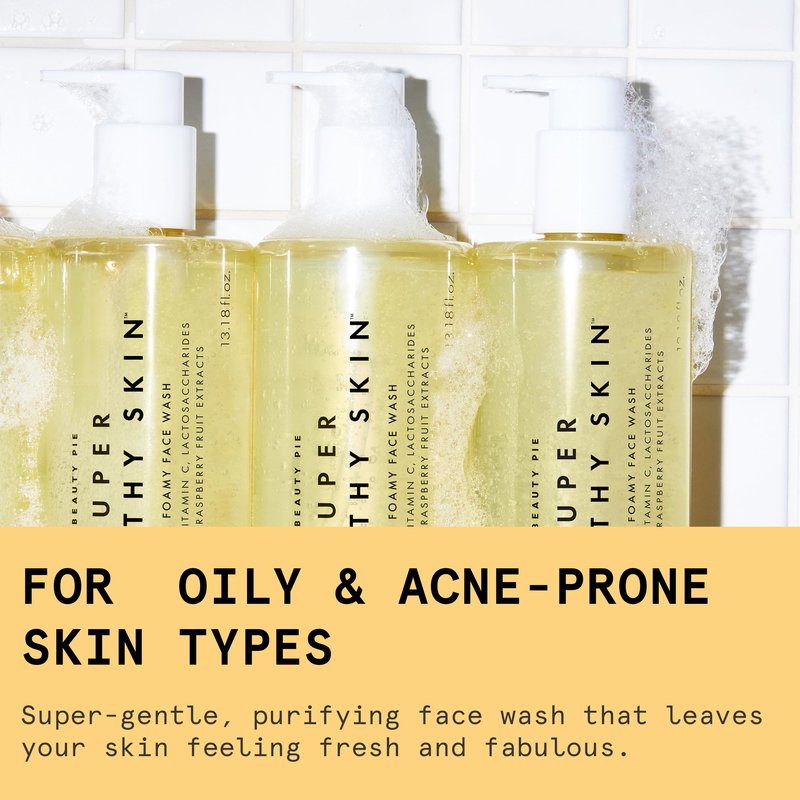 Beauty Pie Super Healthy Skin Foamy Face Wash – Jumbo Size, 15.5 oz Cleanser for Acne‑Prone, Oily, Combination & Sensitive Skin – Gentle, Hydrating, Deep‑Cleansing Formula