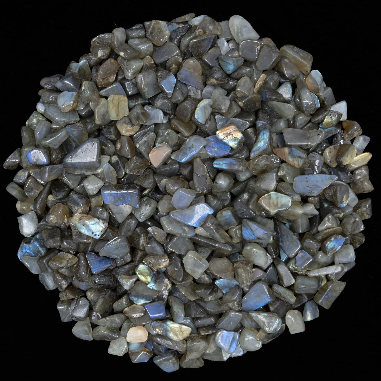 Crocon 1/2 LB Crushed Labradorite Chips Bulk Stones 1100+ Carats Natural Quartz Pieces Irregular Shape Gemstones for House Warming Gifts New Home & Chakra Healing Crystals Home Décor Gifts for Women
