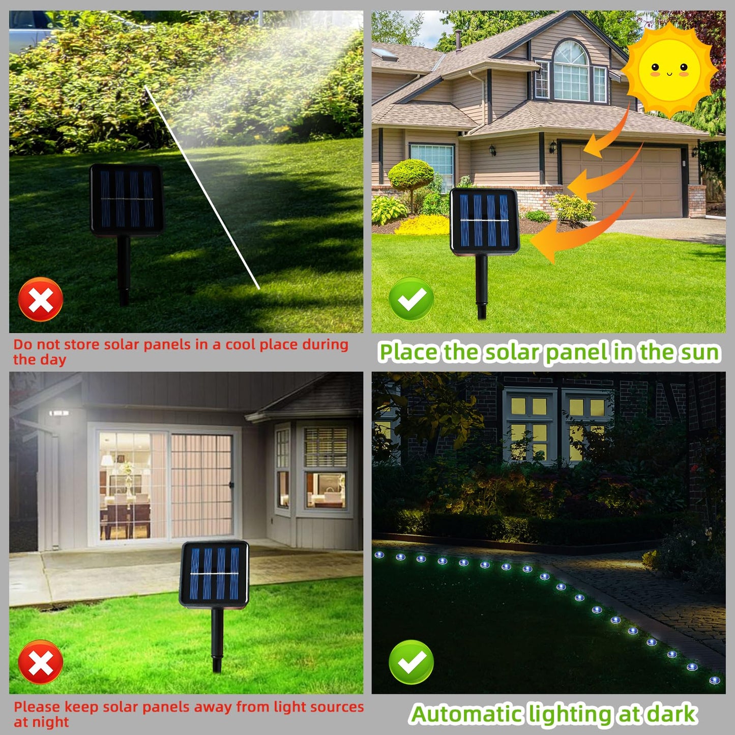 BYIZO 30 LED Solar Ground Lights Outdoor, Waterproof Solar Pathway Lights, LED Landscape Lighting for Garden, Patio, Driveway, Walkway - White