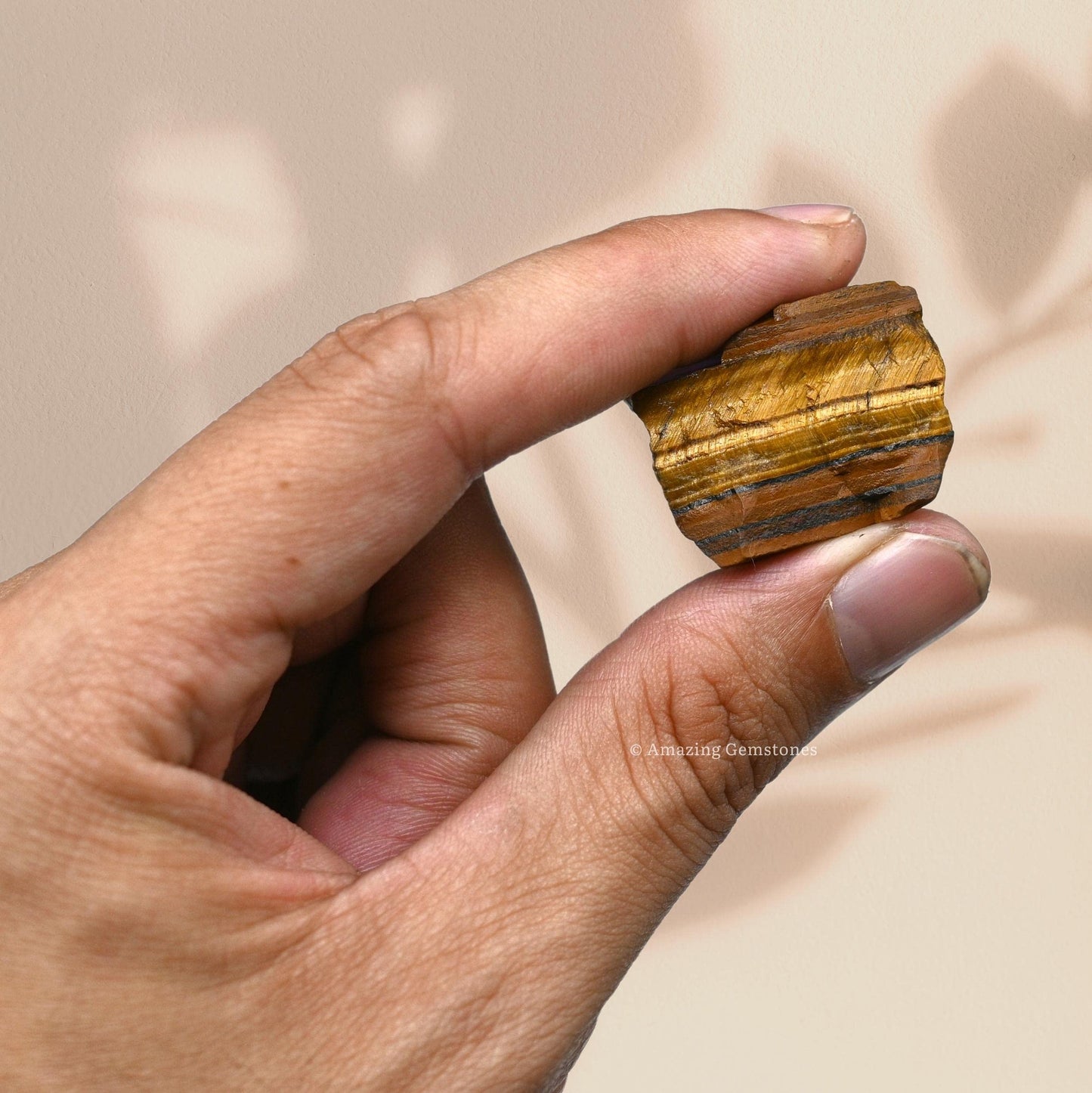 Amazing Gemstone Tiger Eye Raw Crystals and Healing Stones, Natural Rocks for Tumbling and DIY Raw Stones and Crystals (1 Piece)
