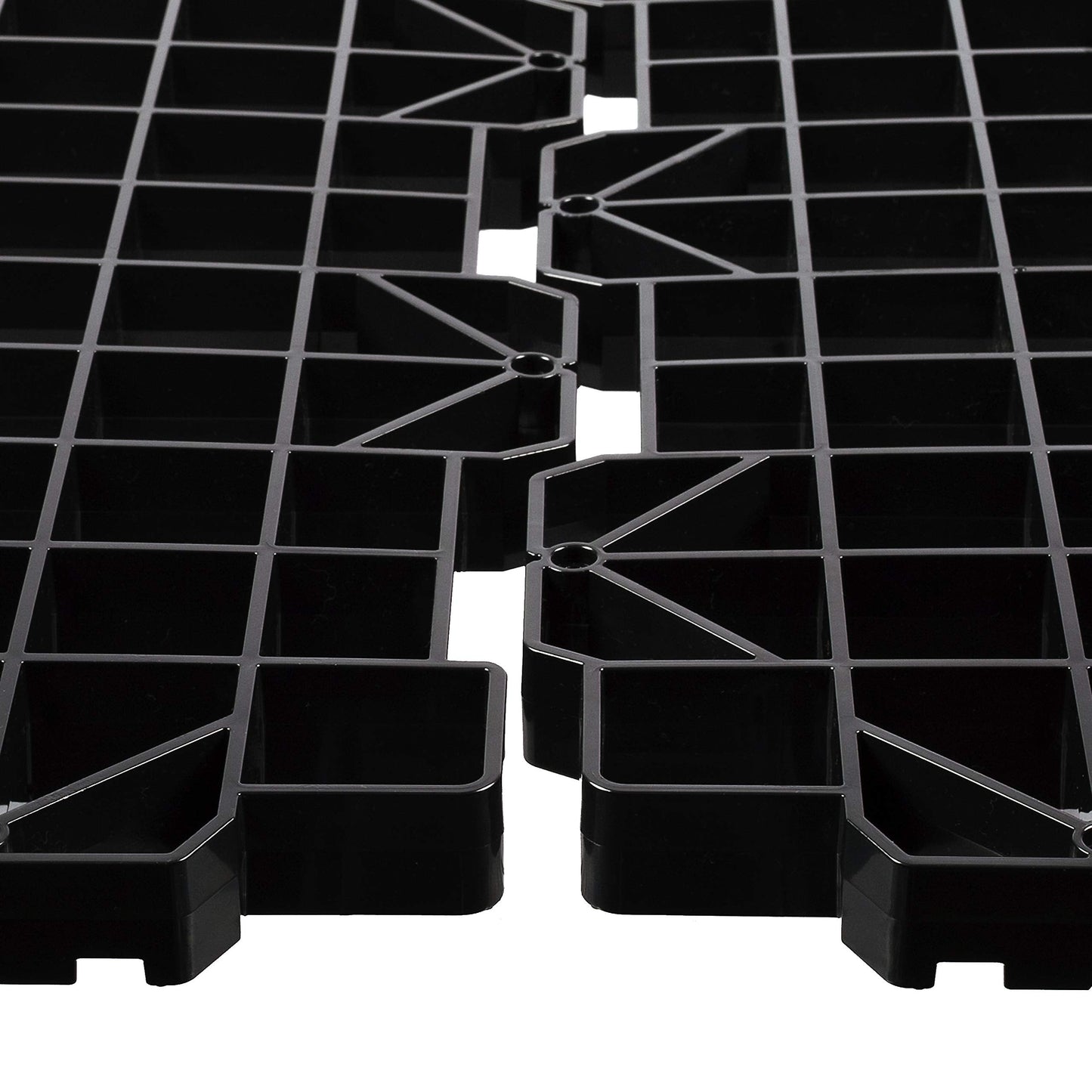 Attic Dek Flooring Storage System, Walking Deck Pallet Boards for Attic, Easy Installation Floor System for Garage, Roof and More, 4 Panels Included - Black