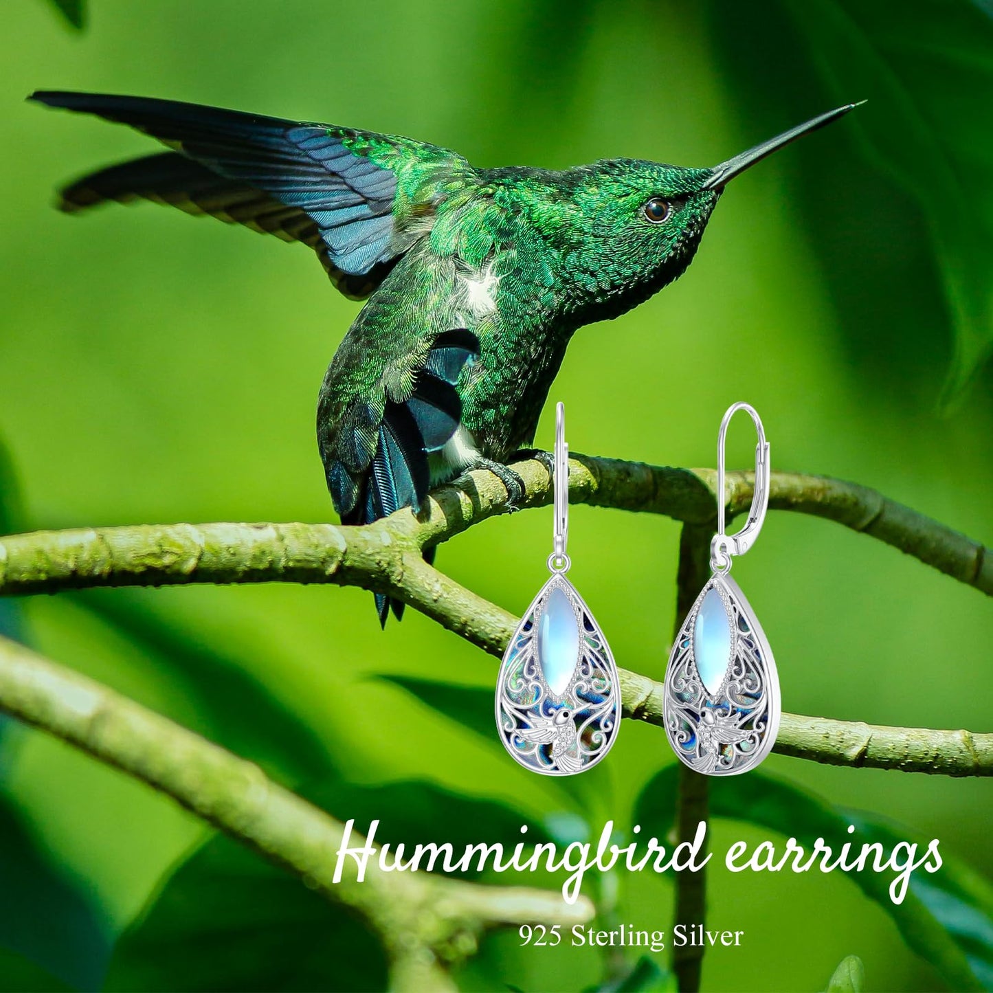 Hummingbird Filigree Earrings Sterling Silver Hummingbird Drop Dangle Earrings Filigree Leverback Earrings Jewelry Gifts