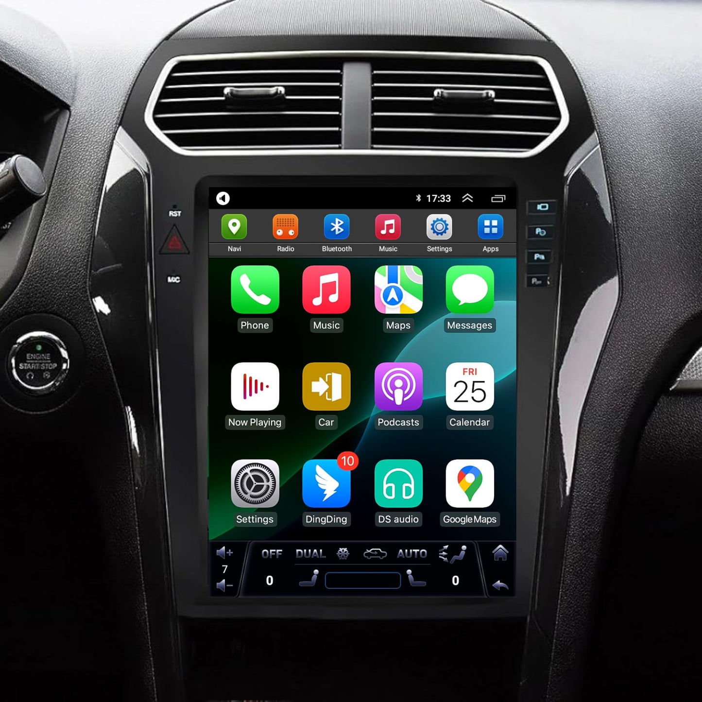 Ford Explorer 2011-2019 Car Radio Stereo Radio GPS Navigation Wireless Android Auto CarPlay 12.1 Inch Vertical Screen Tesla Style with DSP 8 Core Android 14 in Dash Audio Voice Control