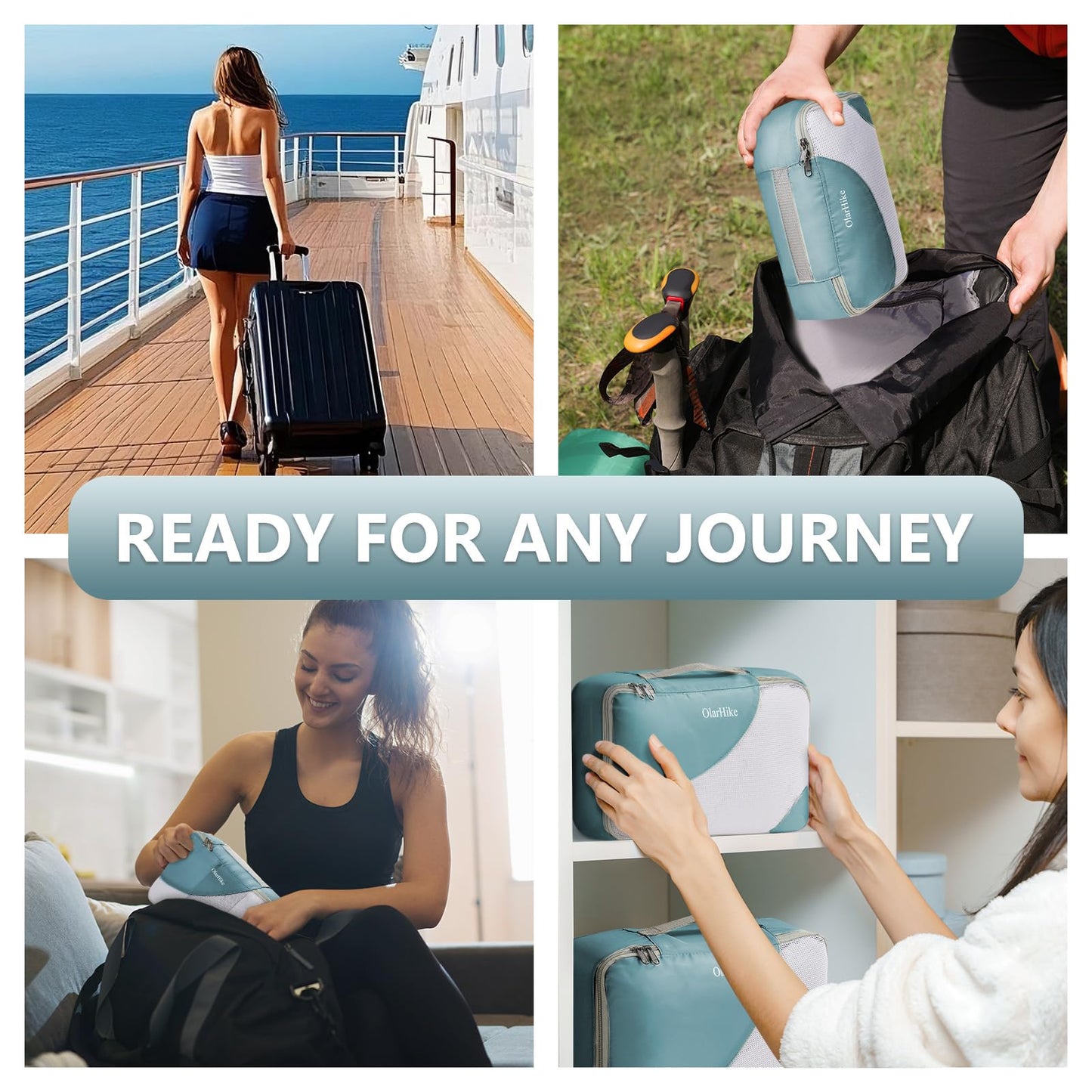 8 Set Packing Cubes for Travel, Gifts for Women Mom,Anti-Tearing Suitcase Organizer,OlarHike Vacation Essentials & Accessories for Cruise Ship