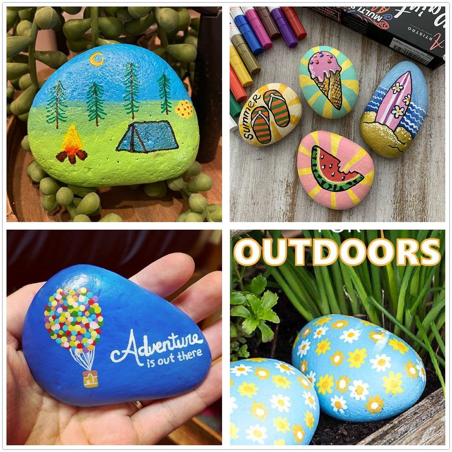lifetop 50PCS Painting Rocks, Natural DIY Rocks Flat & Smooth Kindness Rocks for Arts, Crafts, Decoration, Medium & Small Rocks for Painting ,1.5"-3"Hand Picked for Painting Rocks