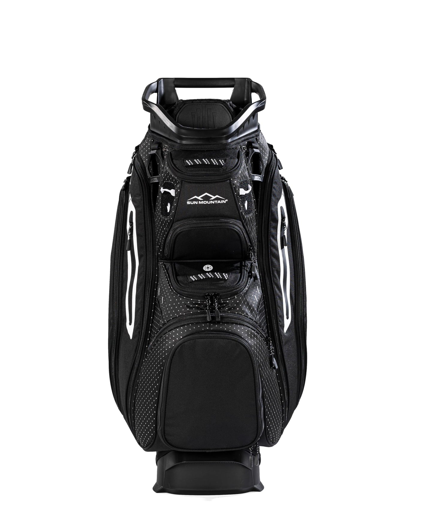 Sun Mountain Women's C130 Lightweight Cart Golf Bag 14-Way Top - 11 Pockets, Smart Dual Strap System, Push-Electric-Riding Cart Compatible Compression Base, 2026 Model - Black Diamond-Black
