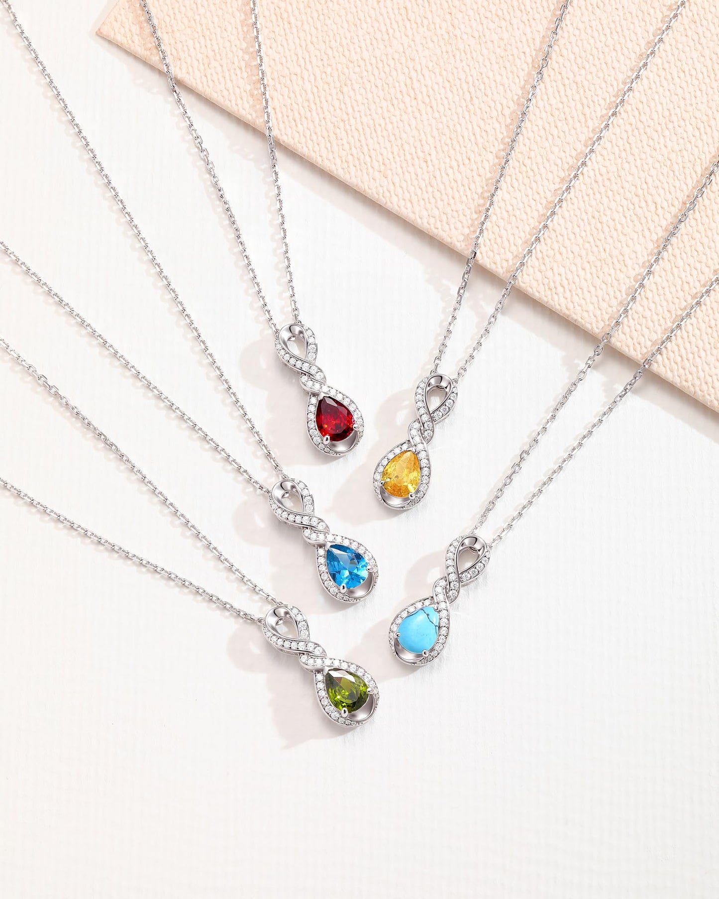 FANCIME Emerald Necklace May Birthstone Sterling Silver Dainty Infinity Knot Pendant Necklace Green Gemstone Fine Jewelry Anniversary Birthday Graduation Mothers Day Gifts for Women Mom