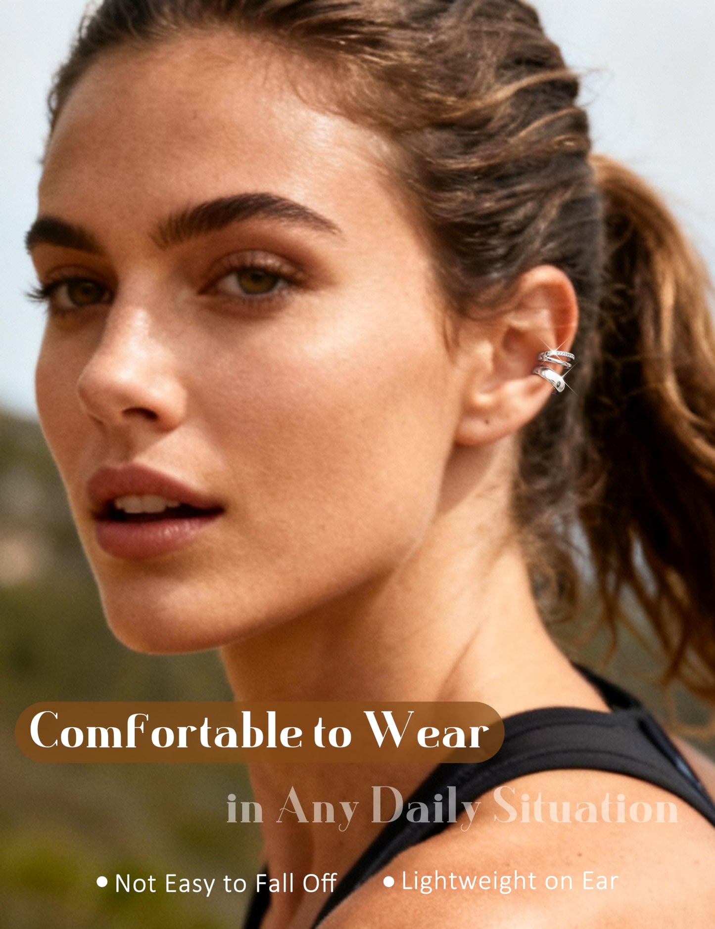 9PCS Ear Cuff Earrings for Women Non Piercing Silver Plated - Hypoallergenic Adjustable Ear Cuffs Trendy Non Tarnish Clip on Cartilage Fake Earring Stacks Wrap Jewelry