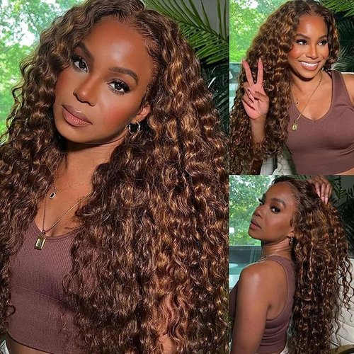 Condescension Human Hair Bundles 16 18 20 Inch Chocolate Brown P4/30 Jerry Curly Bundles Human Hair 100% Unprocessed Soft Sewn In Hair with Double Weft for Black Women