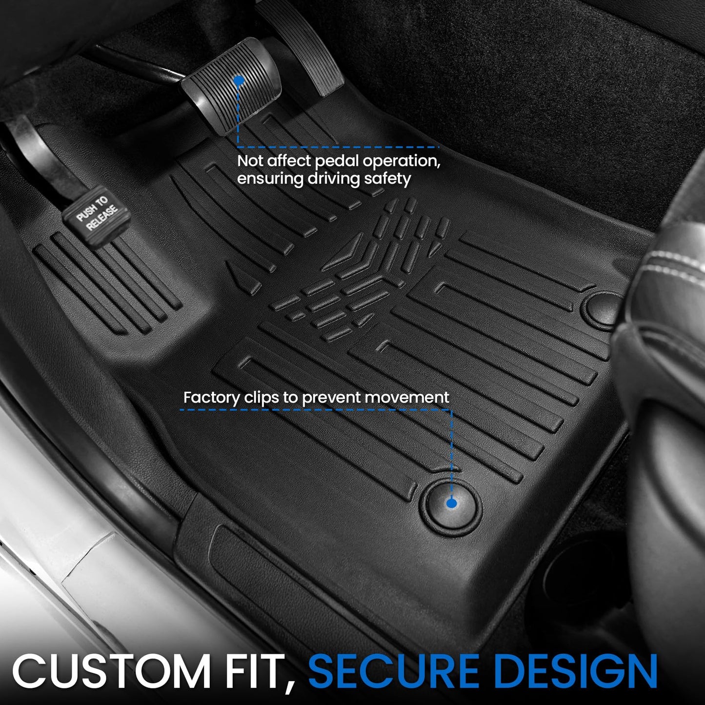 JOULARISE Floor Mats Set for 2016-2026 Dodge Durango (Only for 7 Seats with Bench Seats), All Weather TPE Backrest Mat Trunk Mat Cargo Liner Door Sill Guards Accessories (7 Seats Floor Mats Set)