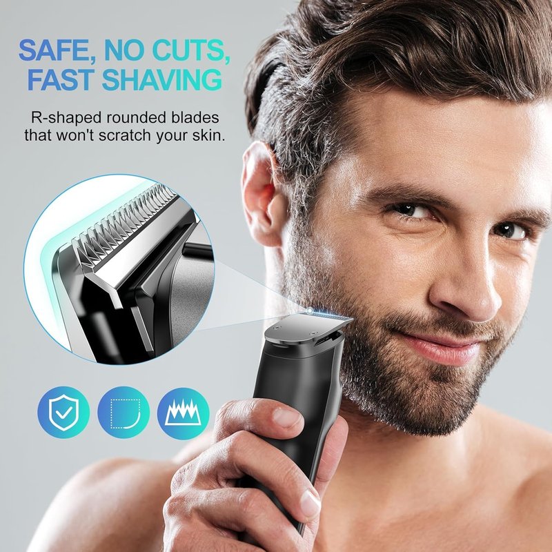 kensen Beard Trimmer for Men - 14 in 1 Professional Mens Grooming Kits, Dual Speed Electric Shaver and Hair Clipper for Beard Head Body Face Nose Ear Mustache Trimmer IPX7 Level LED Display 210 Min