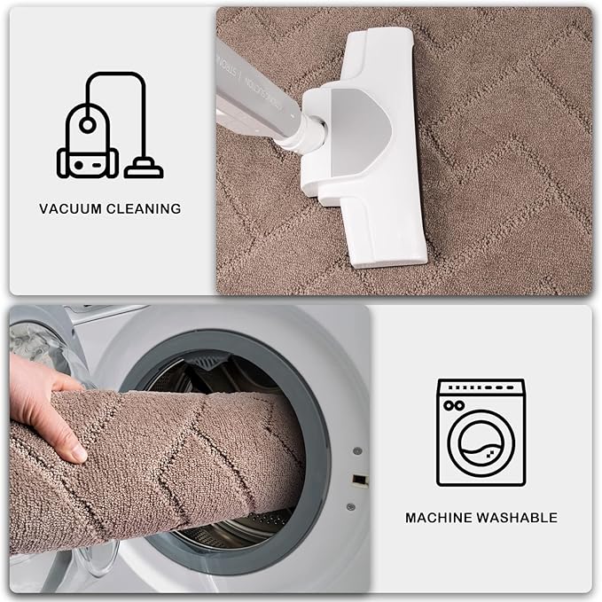 PURRUGS Dirt Trapping Door Mat 24" x 84", Non-Slip Machine Washable Entry Rug, Dog Doormat, Indoor Front Door Mat, Super Absorbent Entryway Rug for Muddy Shoes & Paws, Grayish Brown