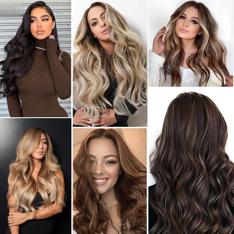 Tinashe Wire Hair Extensions Real Human Hair Medium Brown Straight Hair Extensions 12inch 70g Invisible Wire Fish Line Straight Human Hair Extension (12 inch, #4)