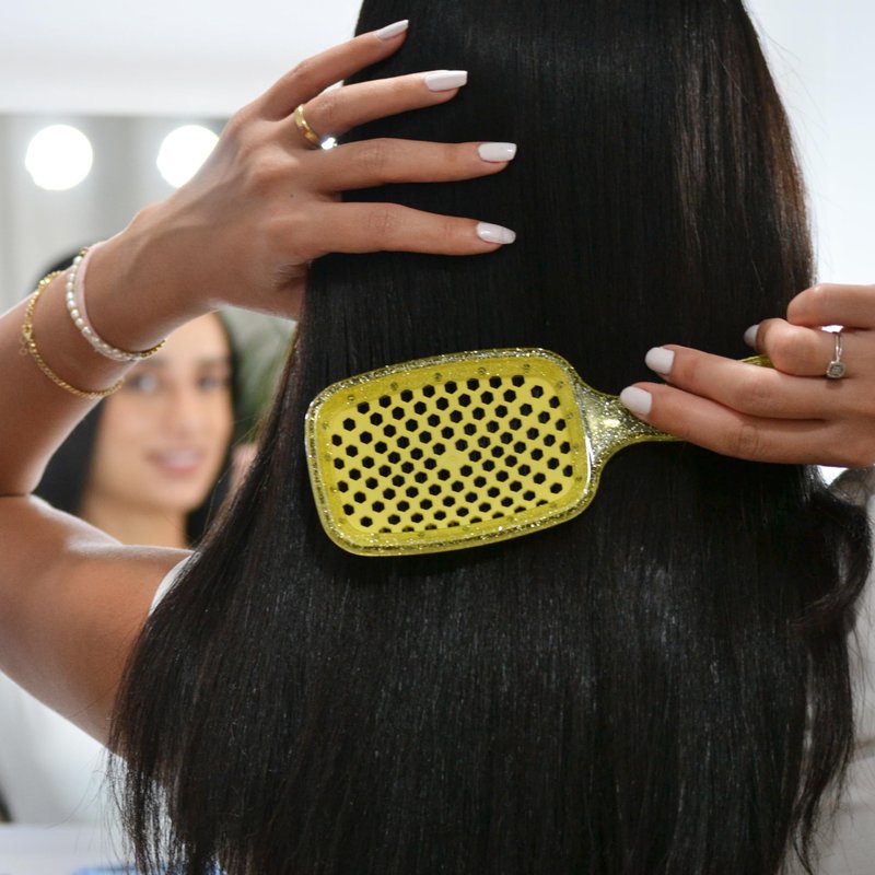FHI Heat UNbrush Detangling Brush for Pain-Free Brushing on All Wet or Dry Hair Types — Durable DuoFlex Anti-Static Bristles, Lightweight Handle, Vented Hair Brush