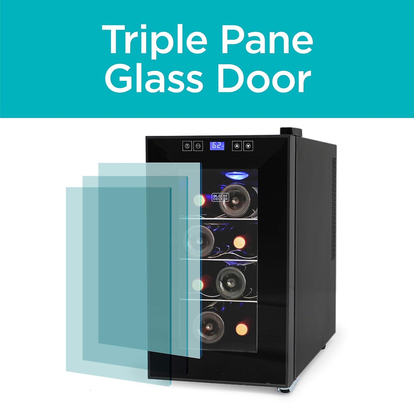 BLACK+DECKER BD60026 Wine Cellar with LED Display (8-Bottle Capacity)