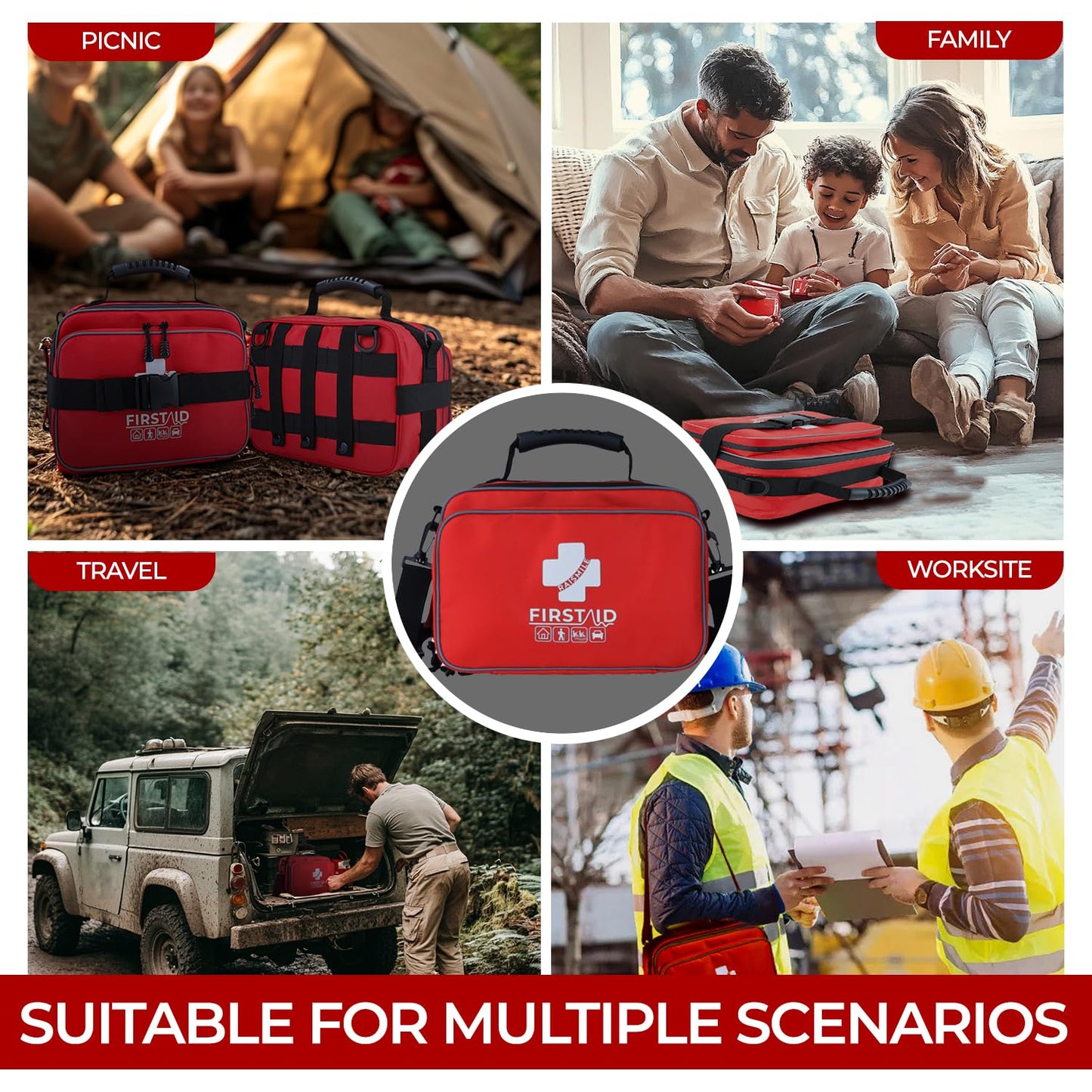 All-in-One Premium 505 Piece Emergency First Aid Kit, Large Medical Kit for Home, Car, Camping, Travel, Hiking, Sports & Outdoor