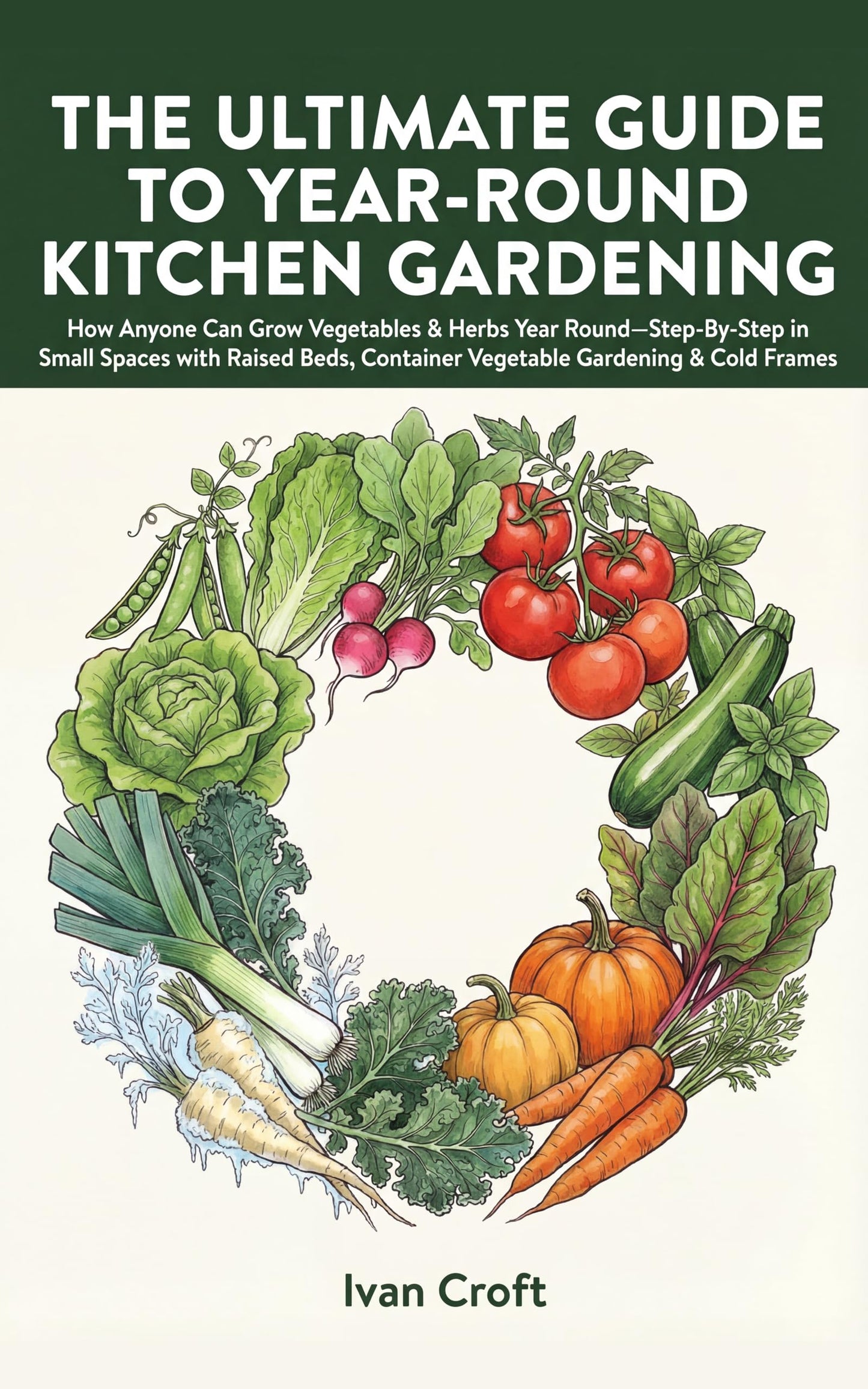 The Ultimate Guide to the Year-Round Kitchen Gardening: How Anyone Can Grow Vegetables & Herbs Year Round—Step-By-Step in Small Spaces with Raised Beds, Container Vegetable Gardening & Cold Frames
