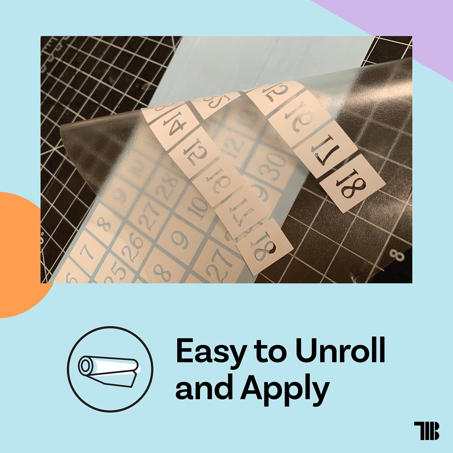 TapeManBlue 12" x 300' Roll of Clear Transfer Tape for Vinyl, Made in America, Premium-Grade Vinyl Transfer Tape for Crafts, Decals, and Letters