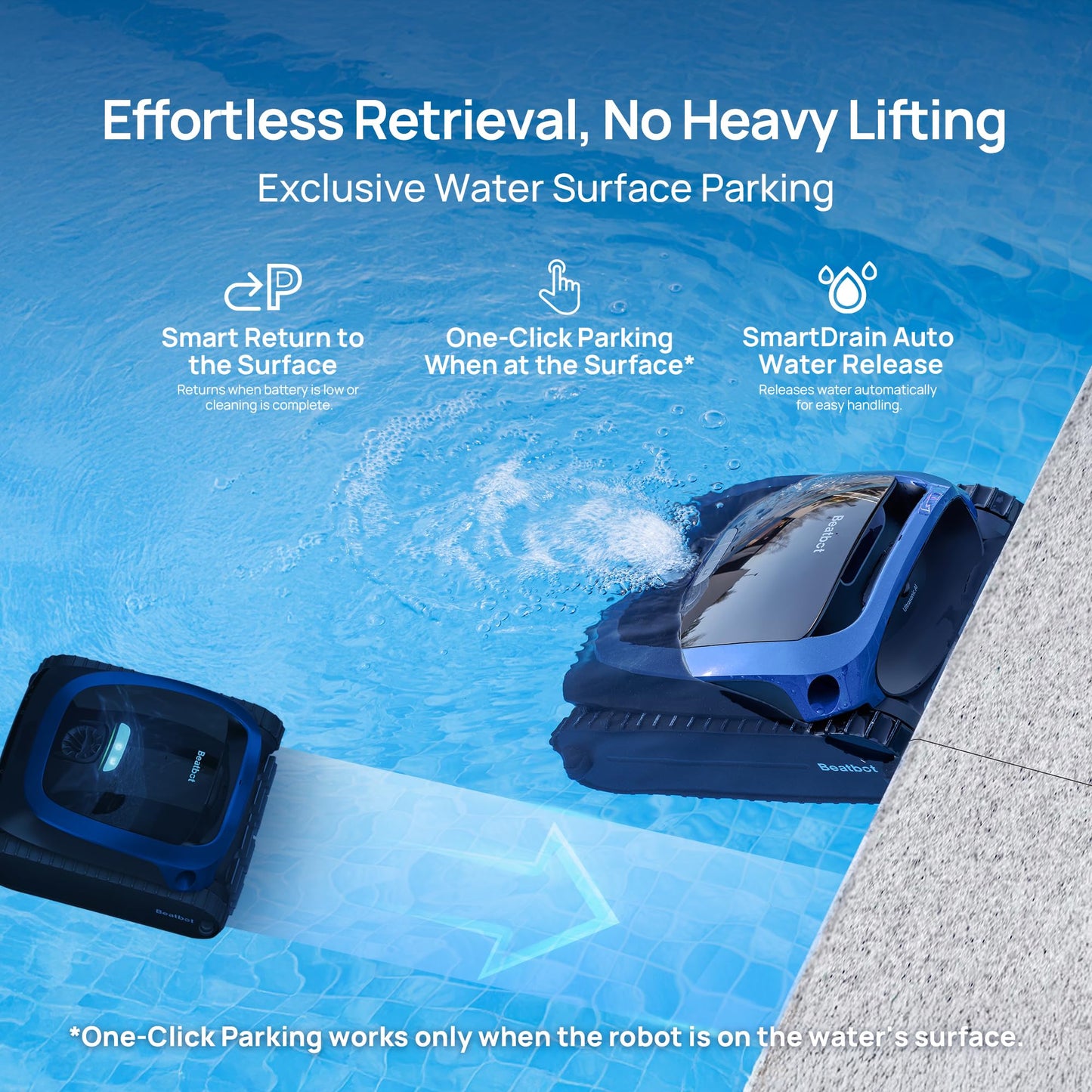 (2025 Upgrade) Beatbot AquaSense 2 Cordless Robotic Pool Vacuum Cleaner, Smart Surface Parking, Double-Pass Waterline Scrubbing, Cleans Floor, Walls and Waterline