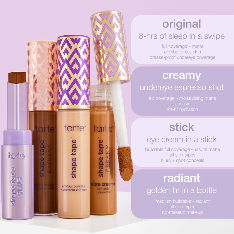tarte Shape Tape Concealer – Full-Coverage Creaseless Soft Matte Finish, Brightening Under-Eye & Face Makeup, 16hr Longwear, Vegan & Cruelty-Free, Full Size, 16N fair-Light Neutral