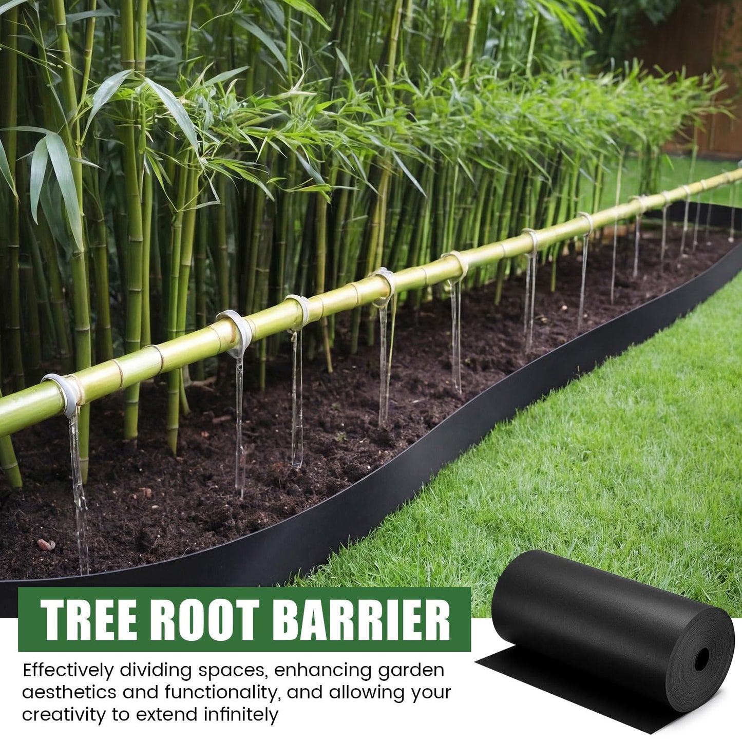 Briwooody 18 Inch x 147 ft Tree Root Barrier Plant Grass Weed Barrier Garden Edging for Landscape Edging Blocks