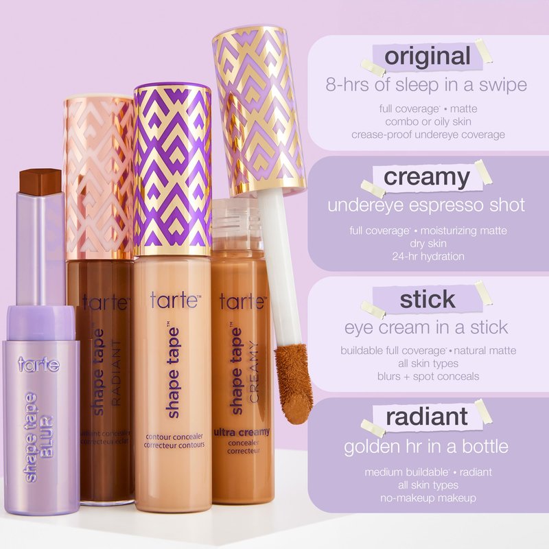 tarte shape tape concealer – Full-Coverage Creaseless Soft Matte Finish, Brightening Under-Eye & Face Makeup, 16hr Longwear, Vegan & Cruelty-Free, full size, 44H tan
