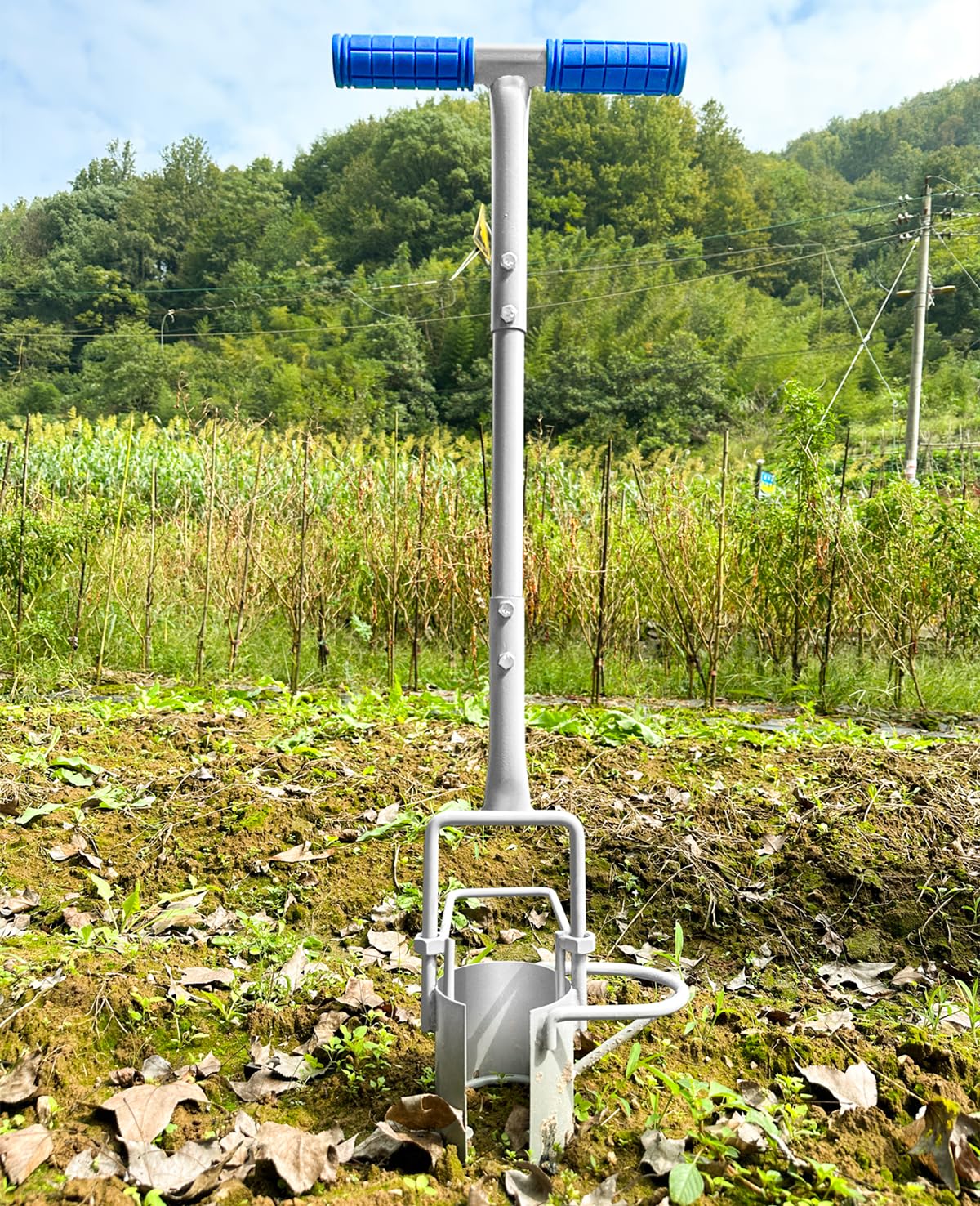 Updated Bulb Planter Long Handle for Digging, 5-in-1 Lawn and Garden Tool,sod Plugger Tool,Weeding,Soil Sampler, Transplanting,Sod Plugger Bulb Transplanting (Height Adjustable )