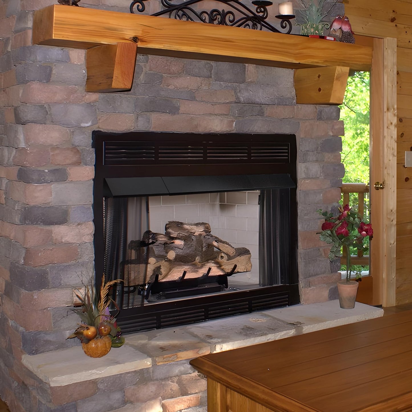 Stanbroil Adjustable Fireplace Hood 28.5 to 48" Accessory, Black Powder Coat Fireplace Hood Heat Shield