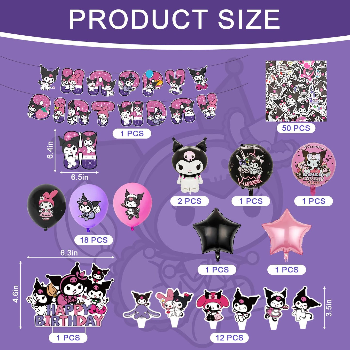 Birthday Party Decorations Set – Balloons, Banner, Cake Toppers, Foil Balloons & Stickers, Complete Party Supplies Kit for Birthday Celebration