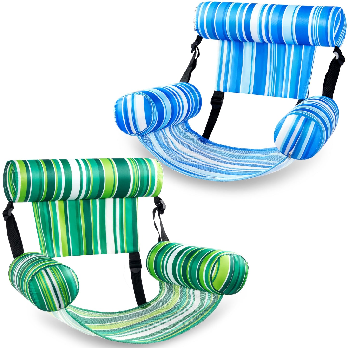 SLOOSH Inflatable Pool Floats Adult,2 Packs Floating Lounge Chairs,Blow up Pool Noodles for Adult Heavy Duty,Floating Chair for Party Summer Water Beach Lake Fun