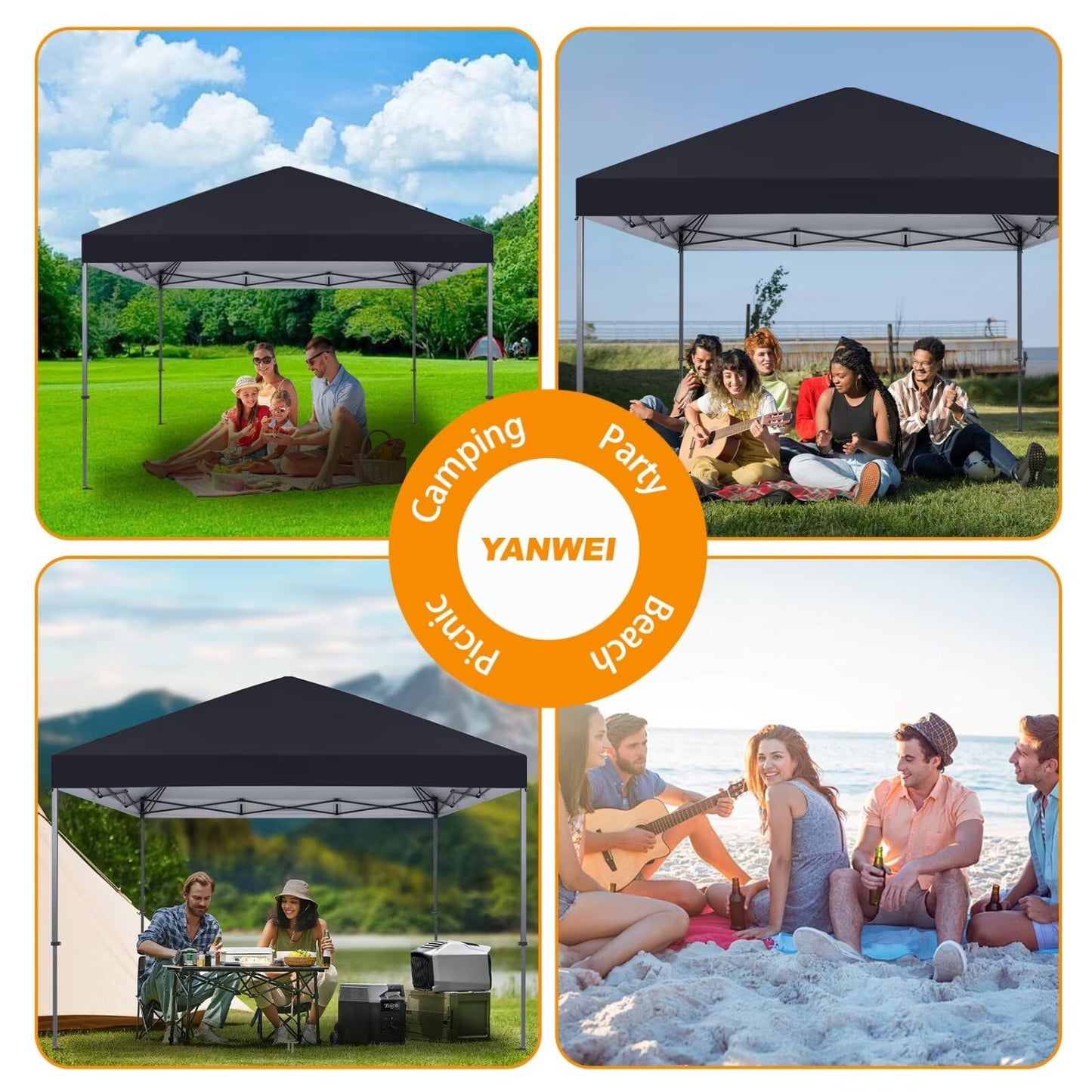 8x8 Canopy Replacement Top Only,Waterproof Pop Up Canopy Tent Top Replacement Cover Roof with Windproof Ropes for Straight Leg Frame, 420D Polyester for Outdoor Garden Pavilion Sun Shade(Black)