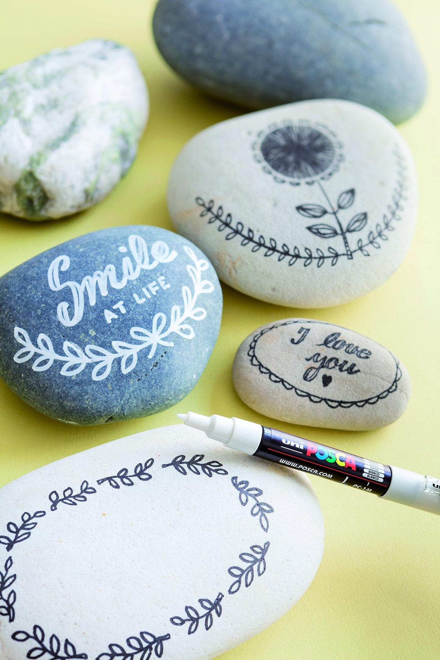 POSCA PC-1MR Permanent Marker Paint Pens, Ultra Fine Tip, Multi Surface Use On Wood Metal Paper Canvas Cardboard Glass Fabric Ceramic Rock Pebble Porcelain, Set of 8 x 0.7 mm, Standard Colours
