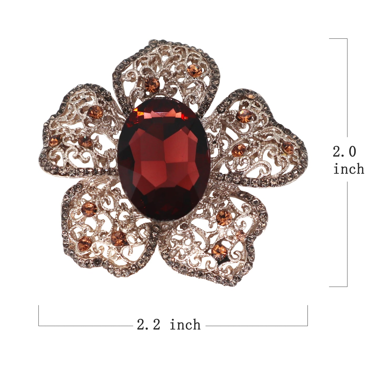 AUGTIGER Purple Flower Brooch Pins for Women Fashion Statement Jewelry