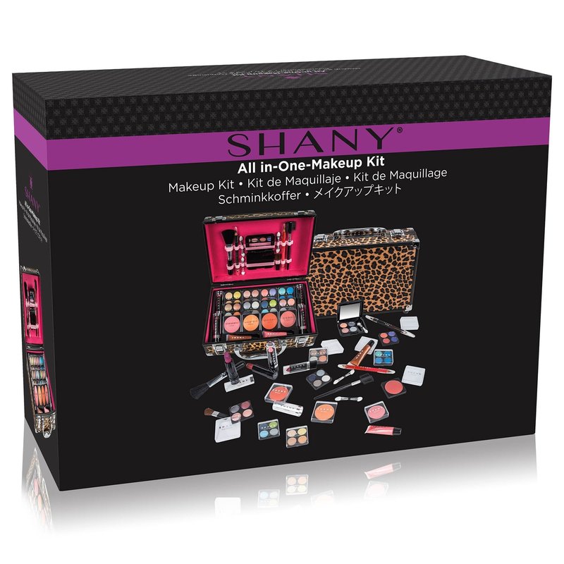 SHANY Carry All Make up Train Case with Pro Makeup Set, Beauty Brushes, Lipsticks, Eye Shadows, Blushes, Powders, and more - Reusable Cosmetics Storage Organizer - Premium Gift Packaging - Pink