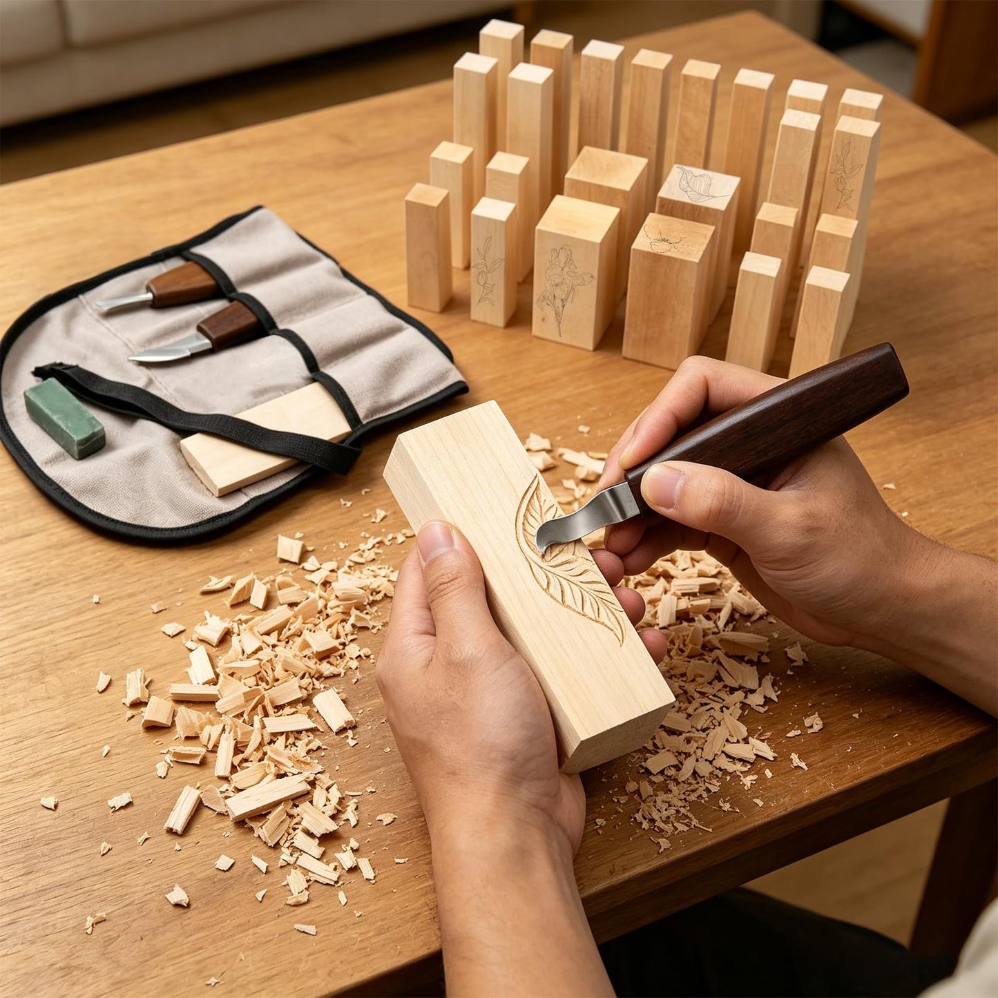 30 Piece whittling wood Includes Basswood Blocks Designed for Adults and Beginners,wood、basswood、wood carving kit、basswood carving blocks、wooden blocks、wood carving、whittling kit.First the gift
