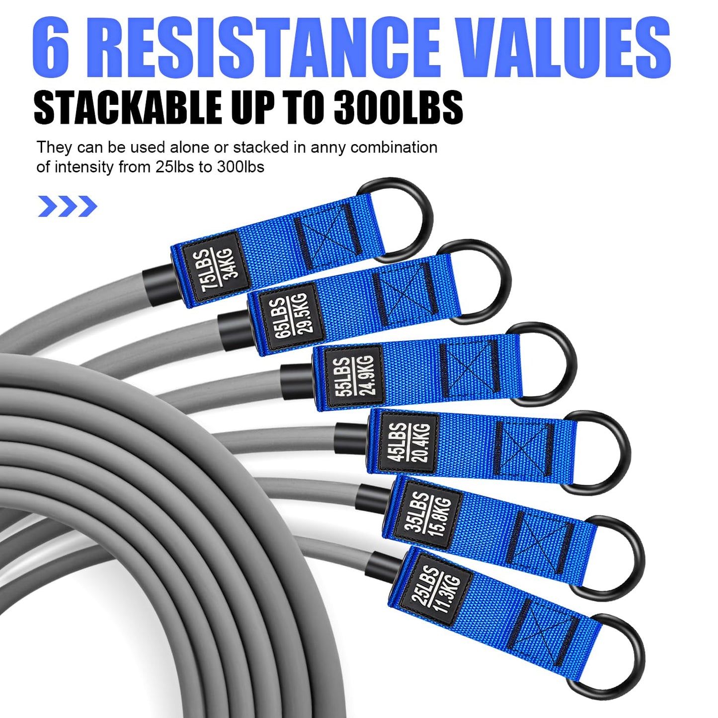 HPYGN Resistance Bands for Working Out,Heavy Exercise Bands Resistance Bands Set with Handles, Door Anchor, Legs Ankle Straps for Heavy Resistance Training, Fitness Weights Work Out at Home