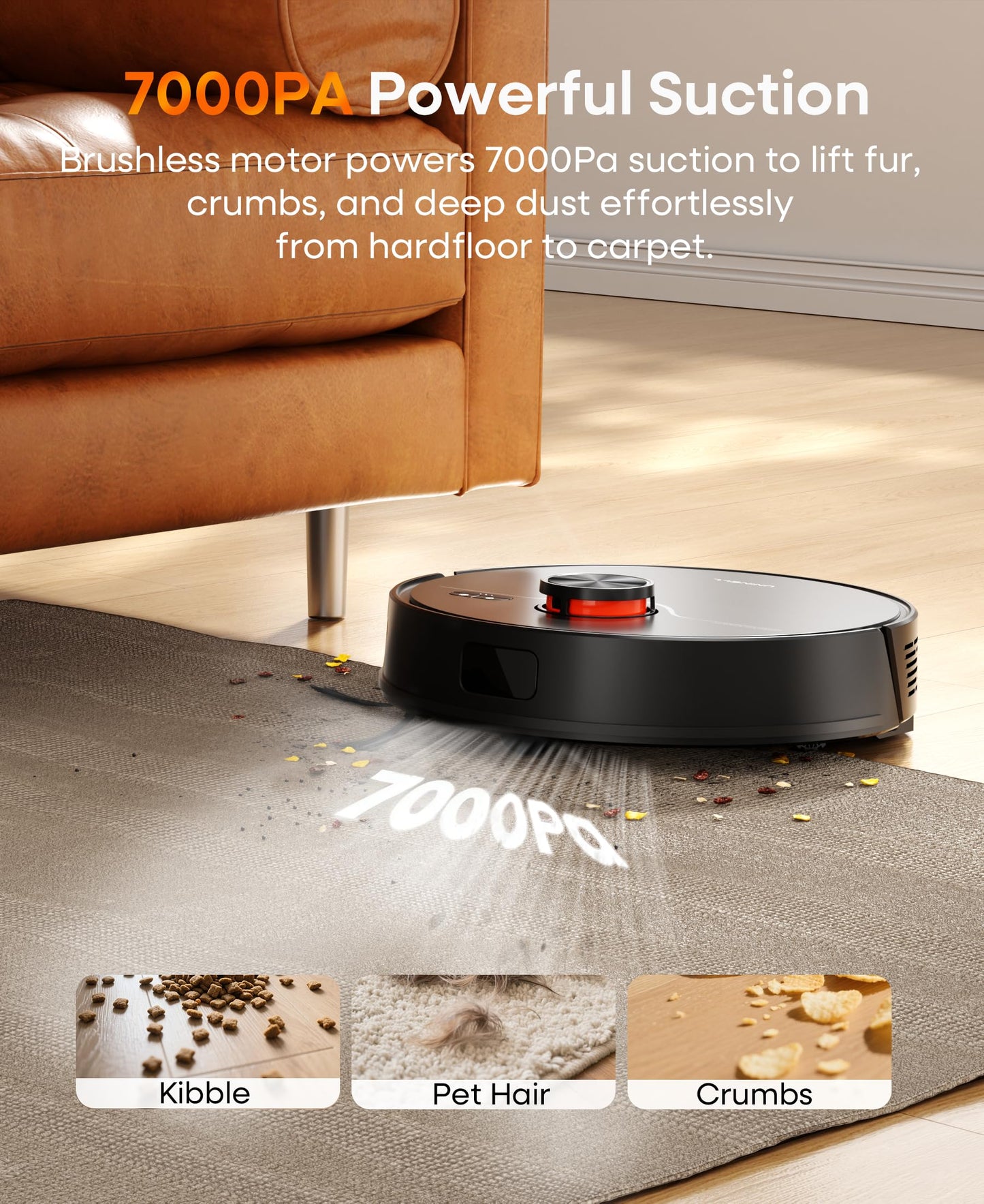 uninell Robot Vacuum and Mop Combo with Self-Emptying, Robotic Vacuum Cleaner 7000Pa & LiDAR Navigation, 180 Mins,90 Days Capacity, Home Mapping, for Pet Hair/Hard Floors/Carpets, App/Alexa Control