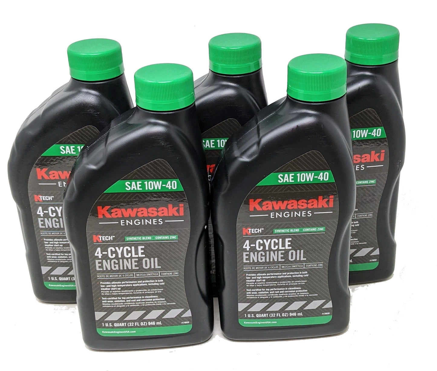 Pack of 5 Kawasaki 99969-6296 Genuine OEM K-Tech SAE 10W-40 4-Cycle Engine Oil