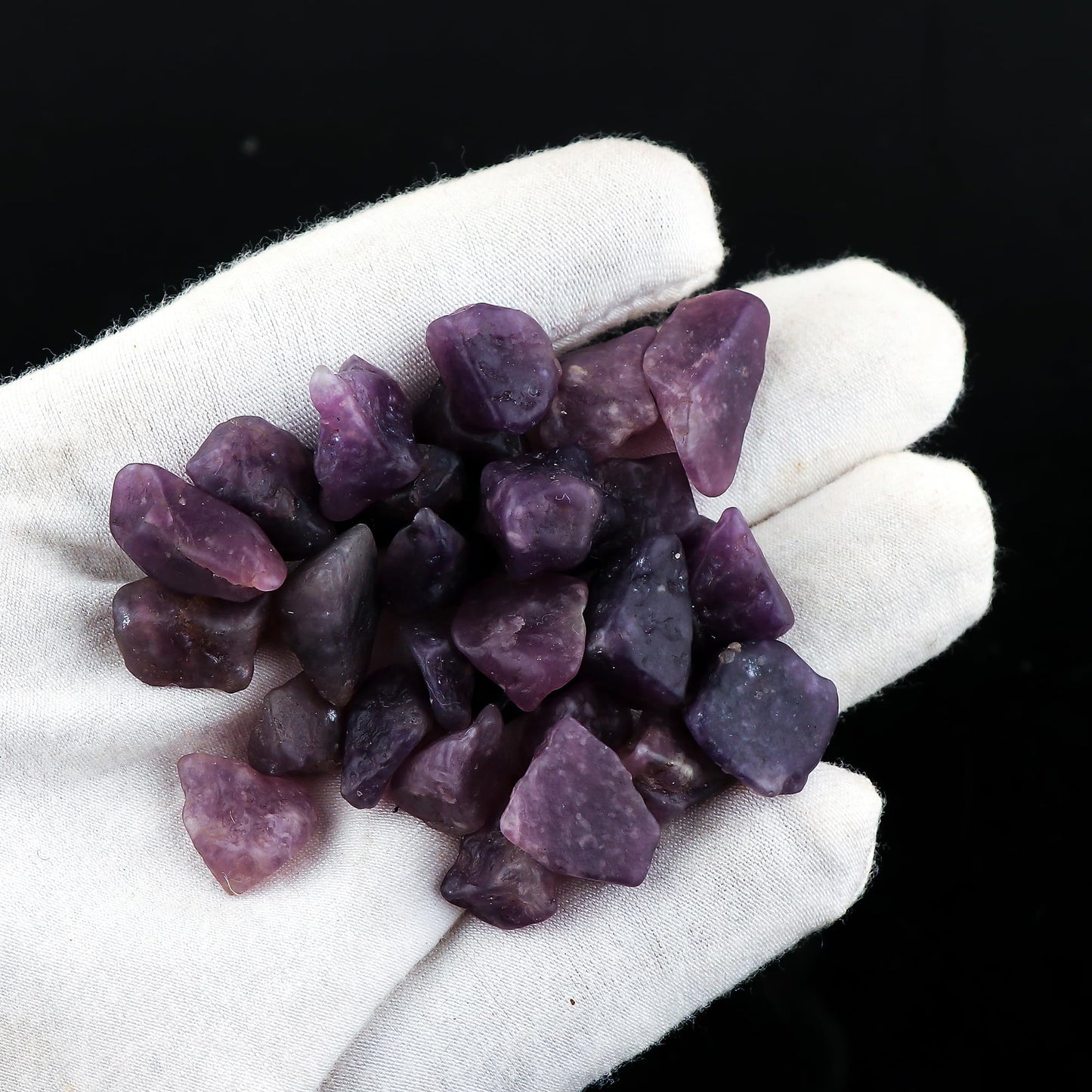 ColouredRocks Lepidolite (250cts) (48-52pcs) (8-16mm) Natural Raw Crystals, Polished Gemstone, Wholesale Rough, Jewelry Making Supply, Chakra Healing Stones, DIY Craft, Gem Collection
