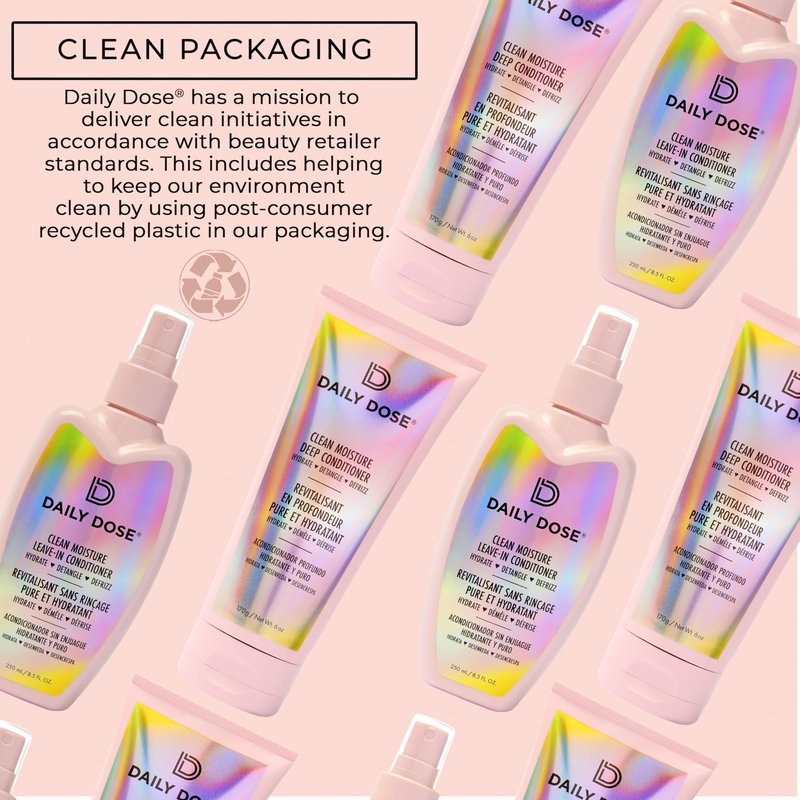 DAILY DOSE Award-Winning Clean Moisture Leave In Conditioner Spray Detangler for Dry, Damaged & Frizzy Hair. Instantly Softens, Smooths & Adds Shine for Kids & Adults. Vegan, Sulfate-Free, Color Safe