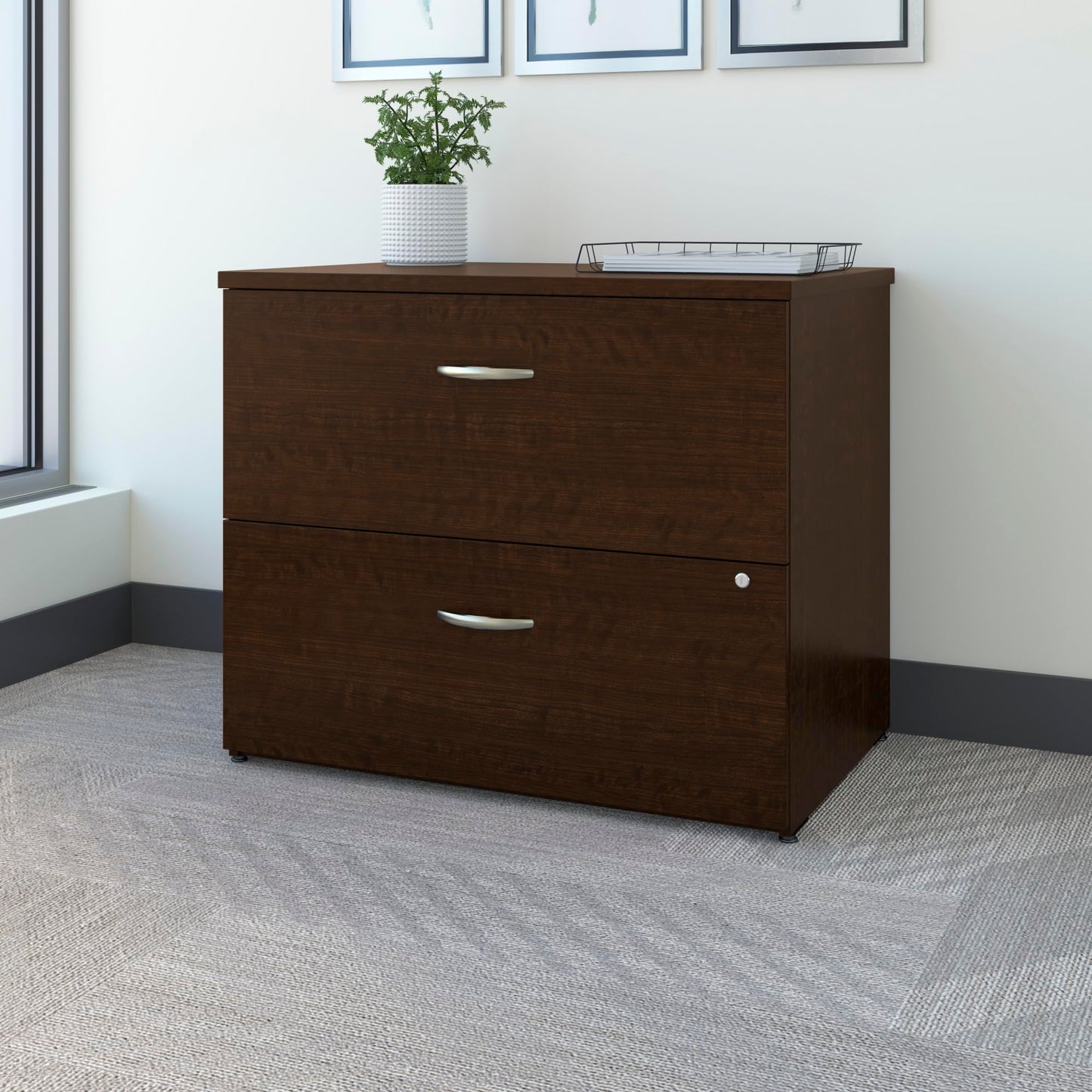 Bush Business Furniture Hustle 48W x 24D Computer Desk with Metal Legs in Platinum Gray/White, Modular Office Table for Home and Professional Workspace