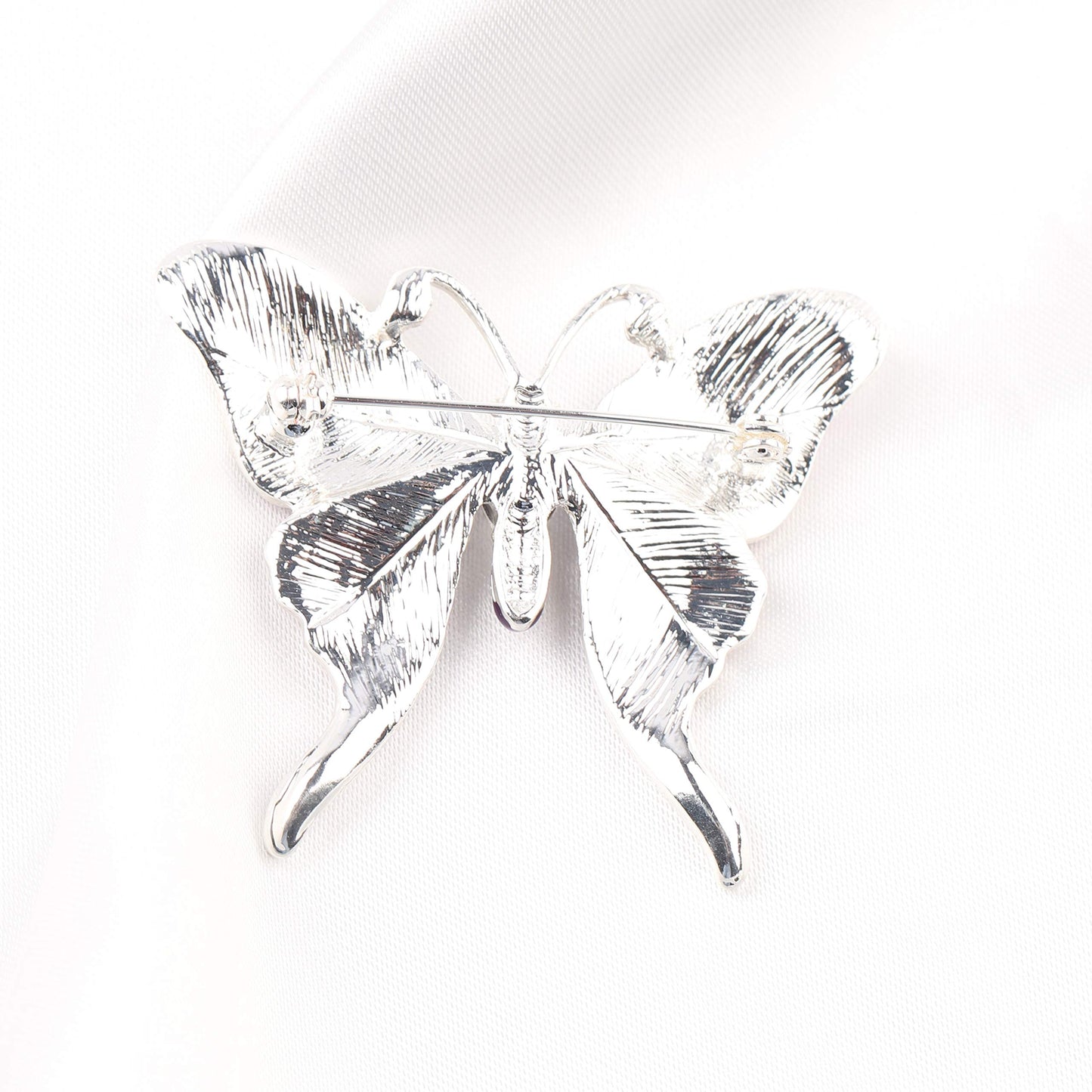 FEELMEM Crystal Rhinestone Butterfly Brooch Pin Blue Color Butterfly Brooches for For Women Wedding/Banquet/Birthday Party (purple)