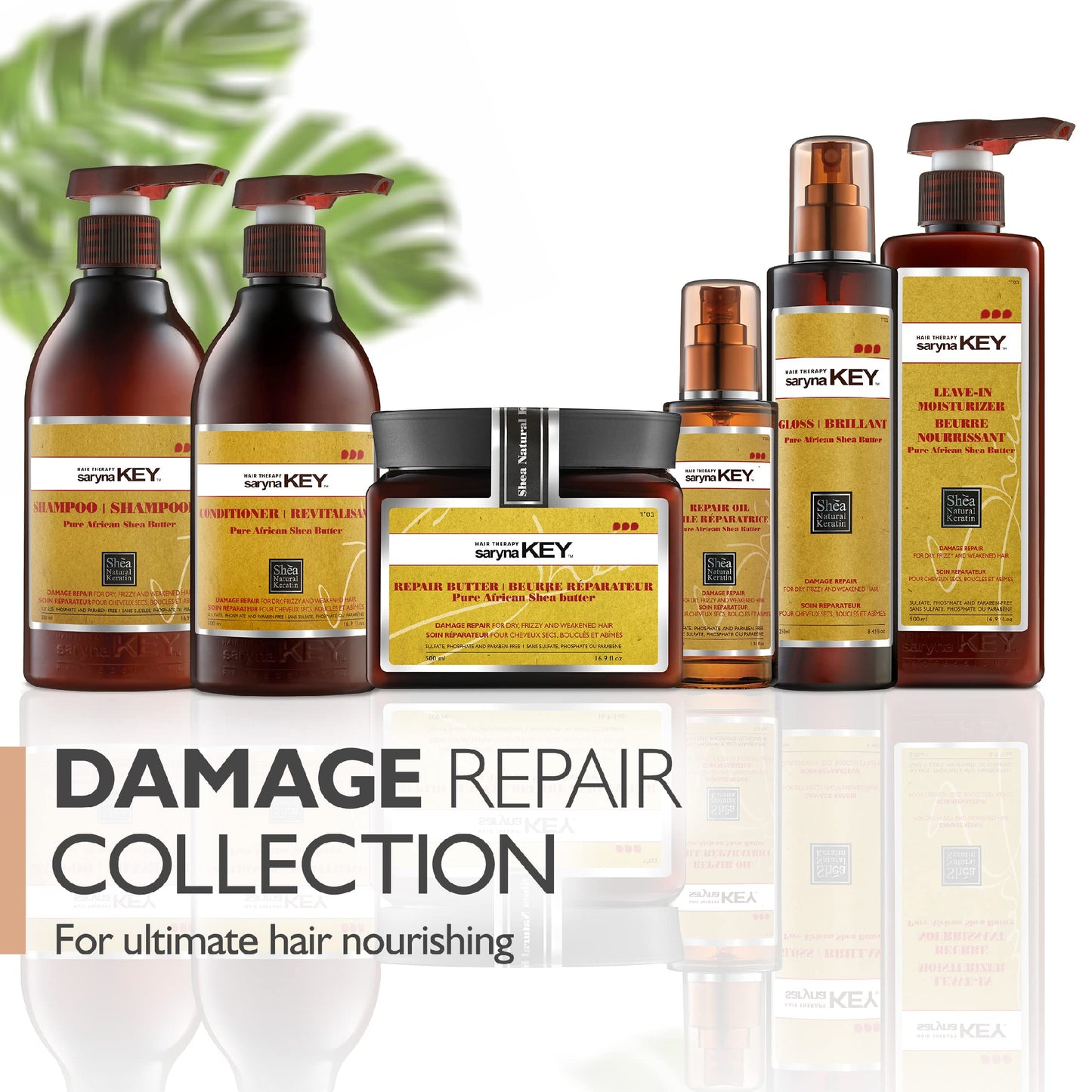 Saryna Key Damage Repair Treatment Conditioner with Pure African Shea Butter Hair Conditioner for Dry frizzy and Damaged Hair - Moisturizing and Hydrating Conditioner for Women and Men (500ml/16.9)
