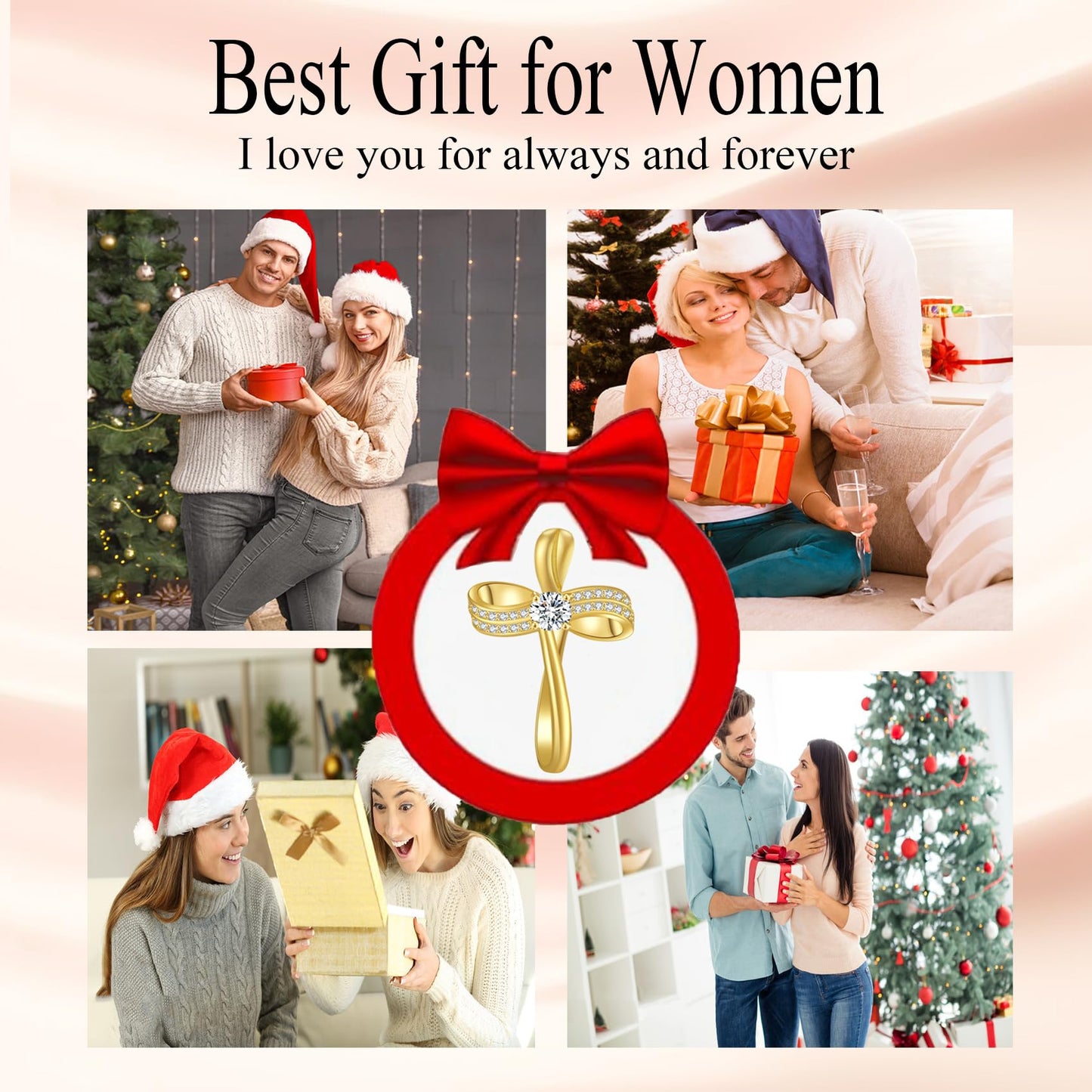 OKISIL 18K Gold Plated Cross Necklace for Women, S925 Sterling Silver Necklace with 5A Cubic Zirconia, Infinity Loop Pendant Jewelry, Christian Gifts for Women Her Wife