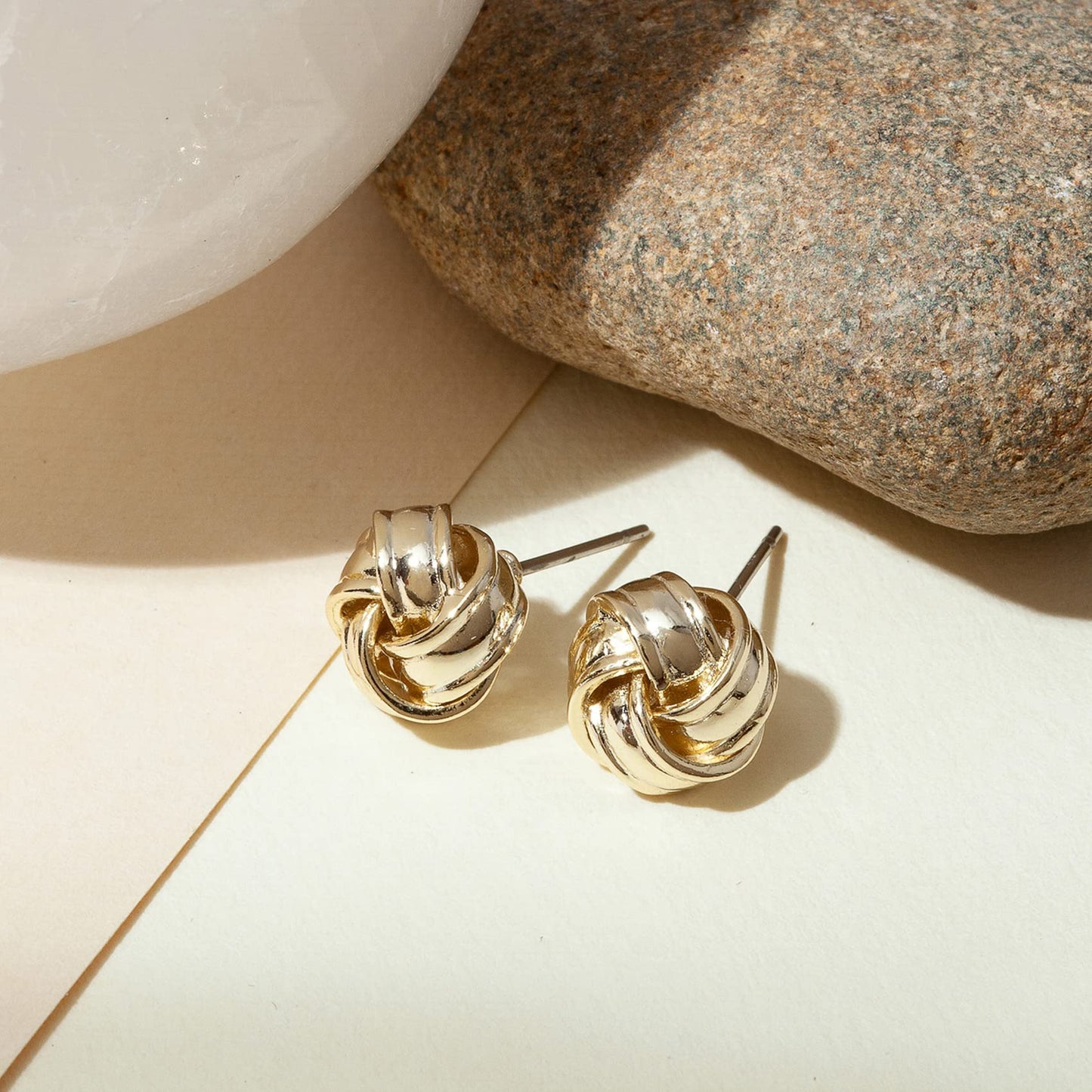 PAVOI 14K Yellow Gold Plated 925 Sterling Silver Post Love Knot Stud Earrings | Gold Earrings for Women