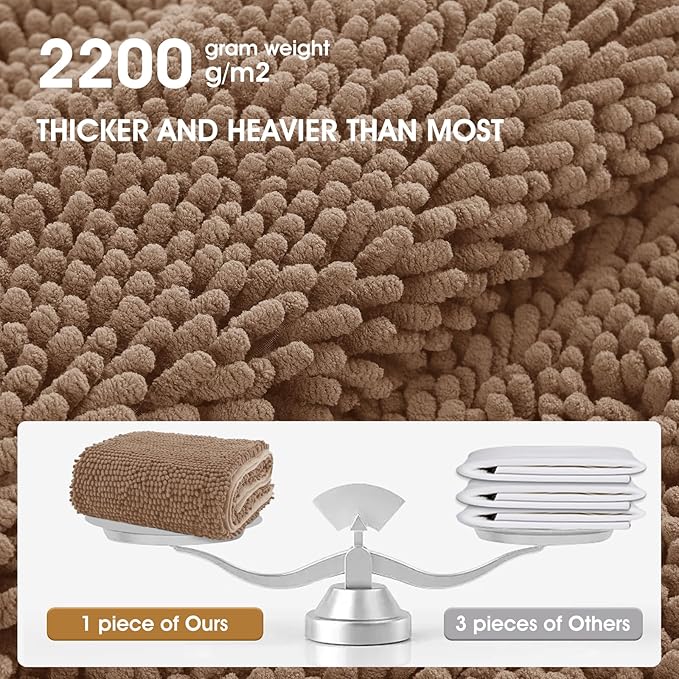 IM HOME Chenille Absorbent Outdoor Doormat 30" x 20", Washable Muddy Door Mats for Dog Non Slip Indoor Doormat Dog Mat for Muddy Paw Front Inside Doormats for Entryway Camel