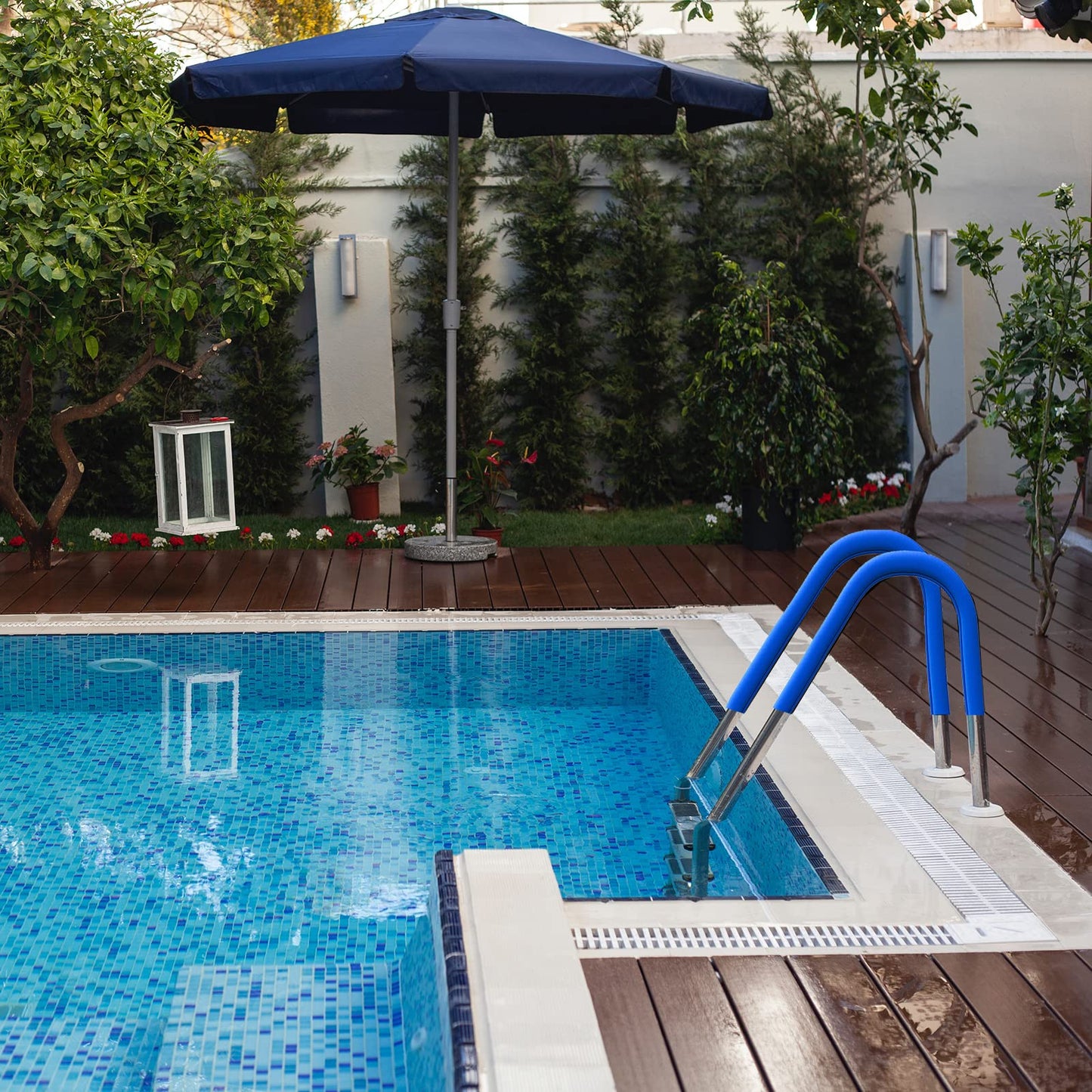 Ginchain Pool Handrail Cover, Slip Resistant Zippered Hand Grip Rail Cover, Safety Rail Grip Sleeve for Inground Swimming Pool Hand Railing Cover(8 feet, Royal Blue)
